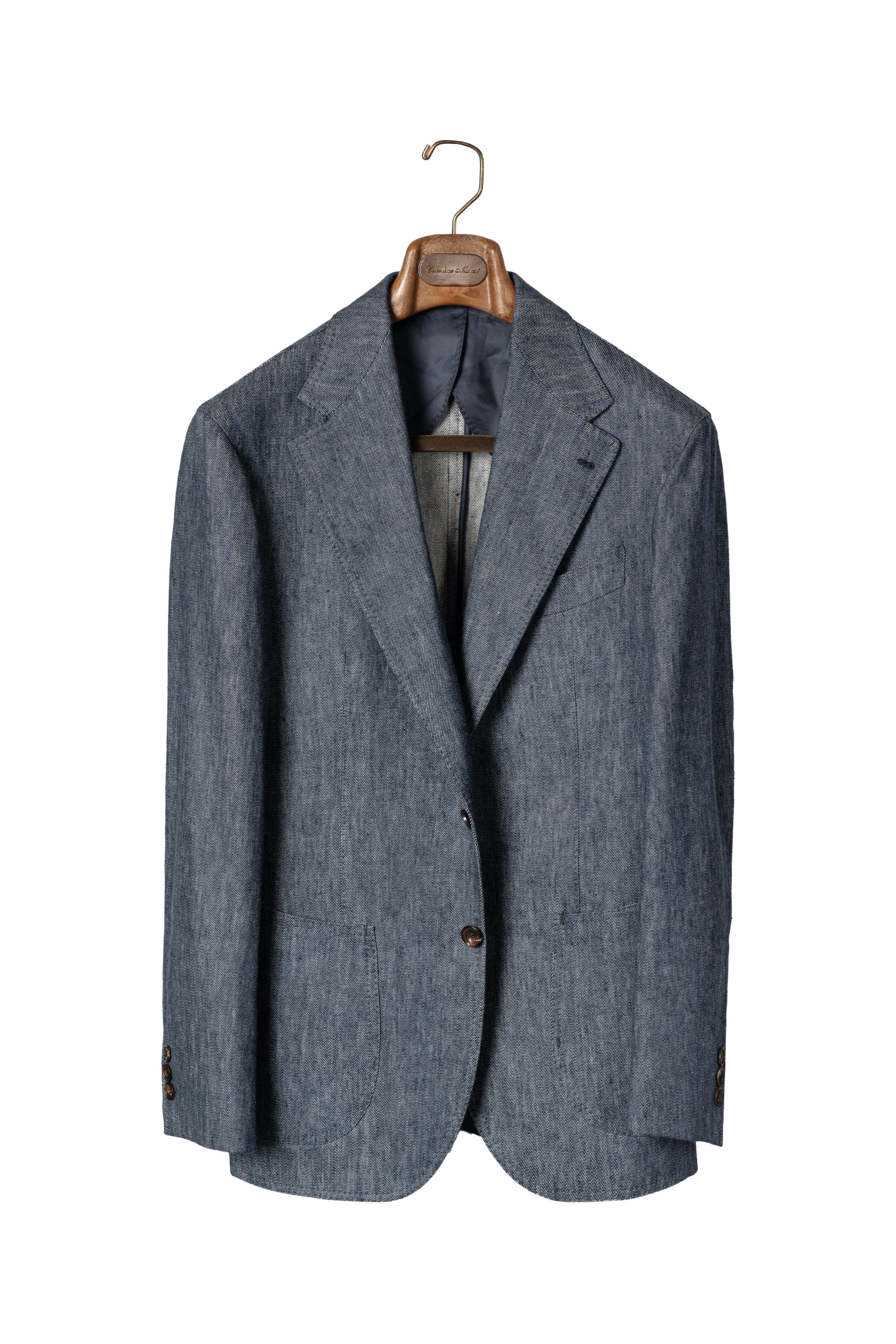 Indigo Wool Linen Blending Denim Suit #122