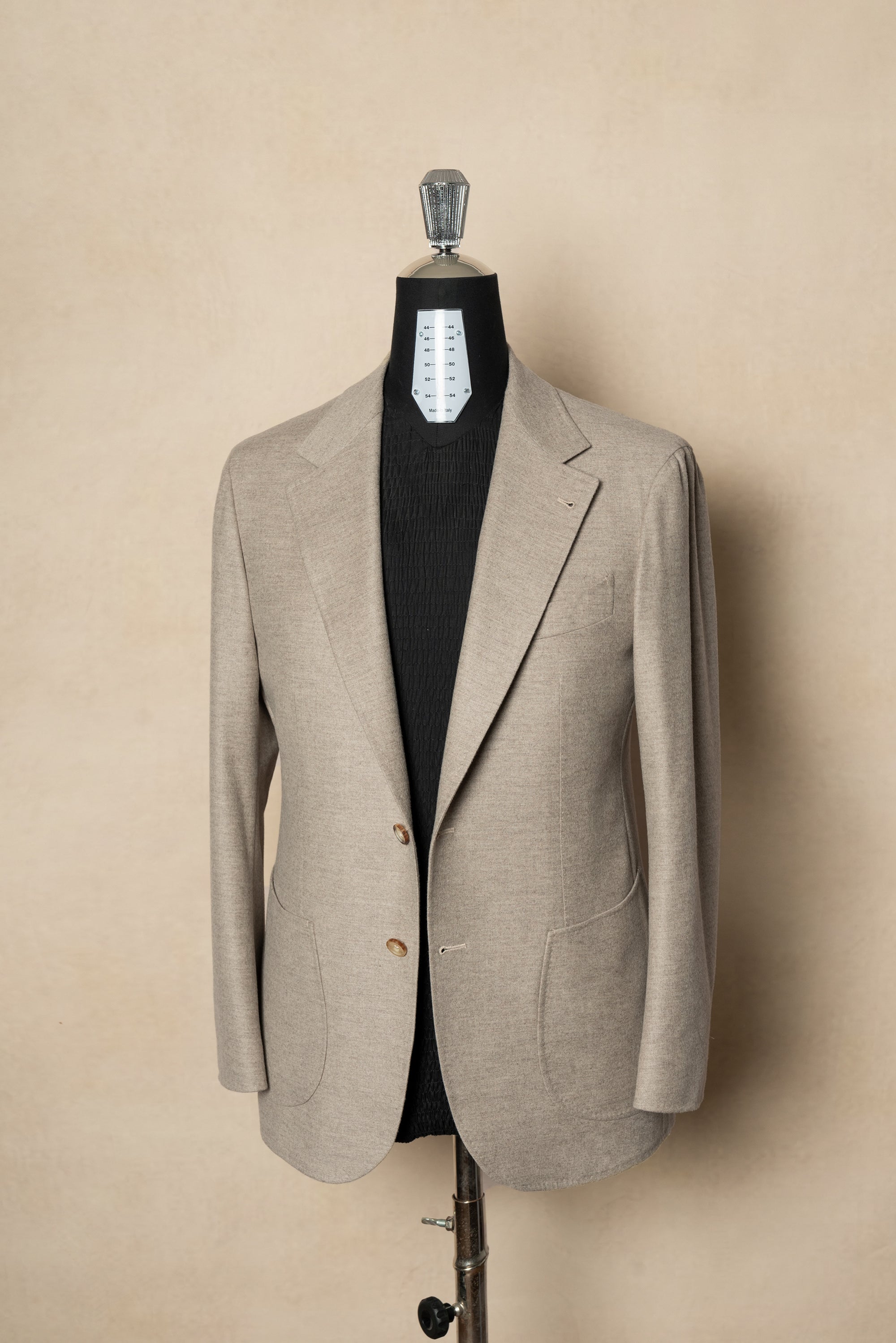 MTO Oatmeal Wool Silk Blending Flannel Suit #18