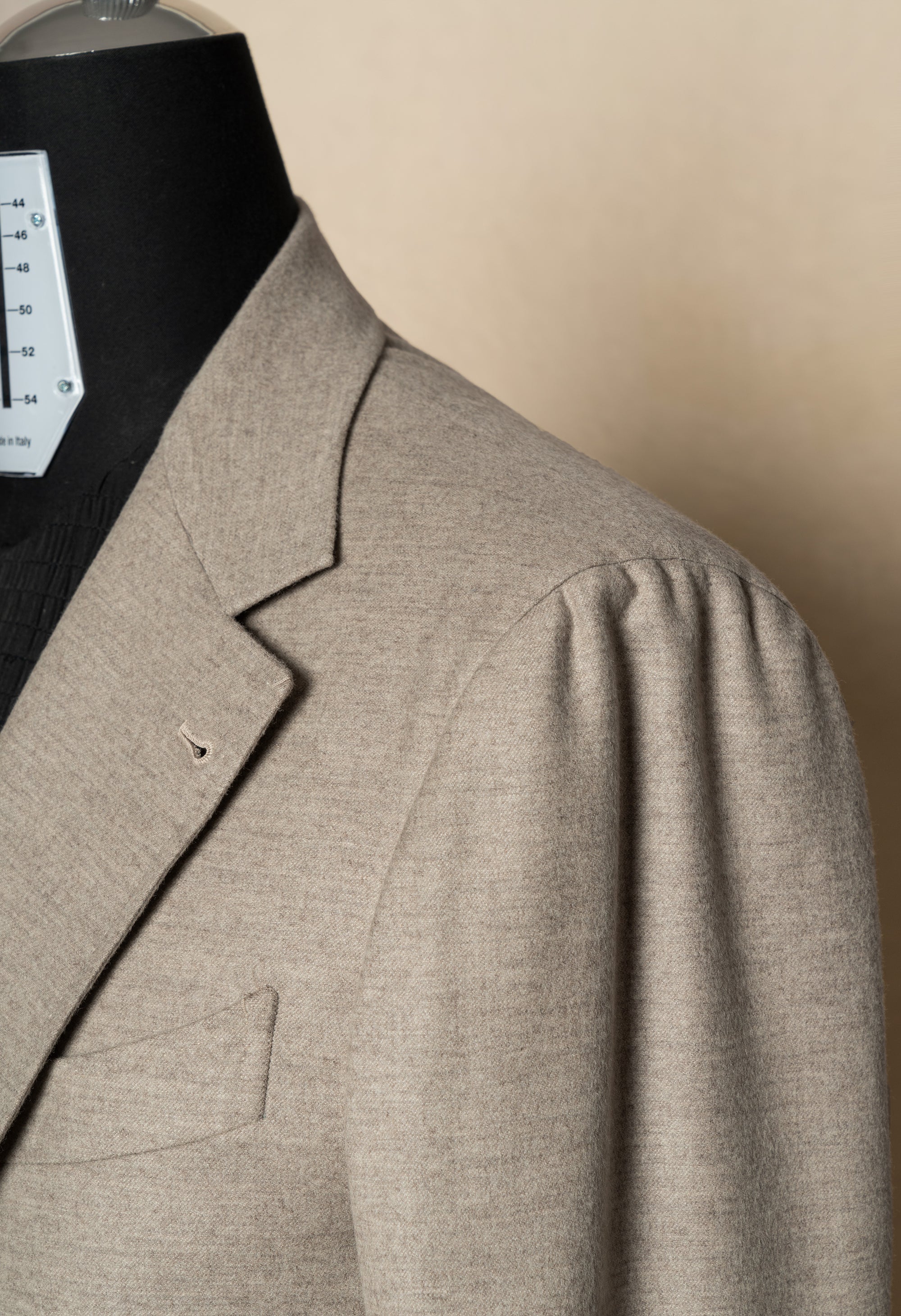 MTO Oatmeal Wool Silk Blending Flannel Suit #18