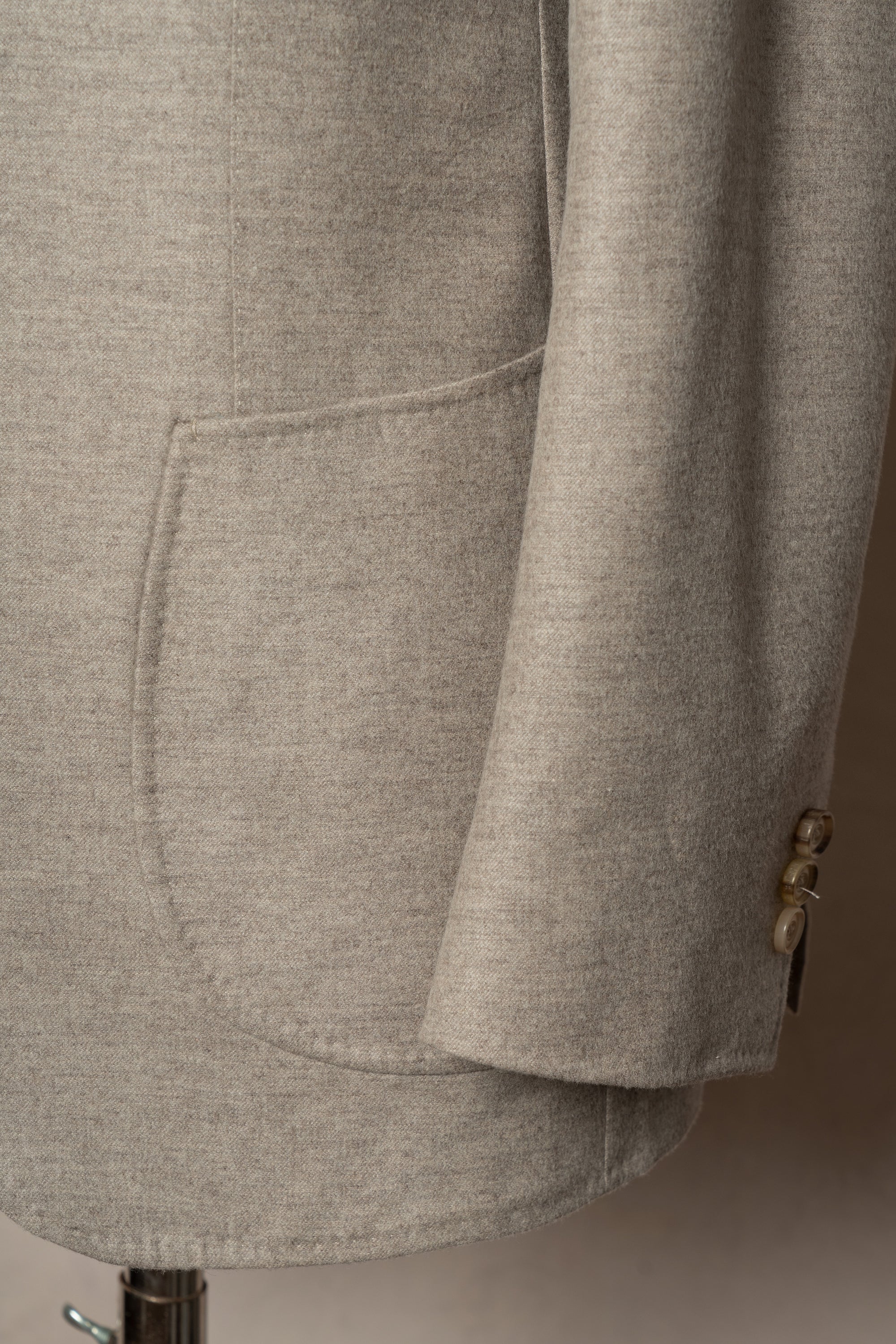 MTO Oatmeal Wool Silk Blending Flannel Suit #18