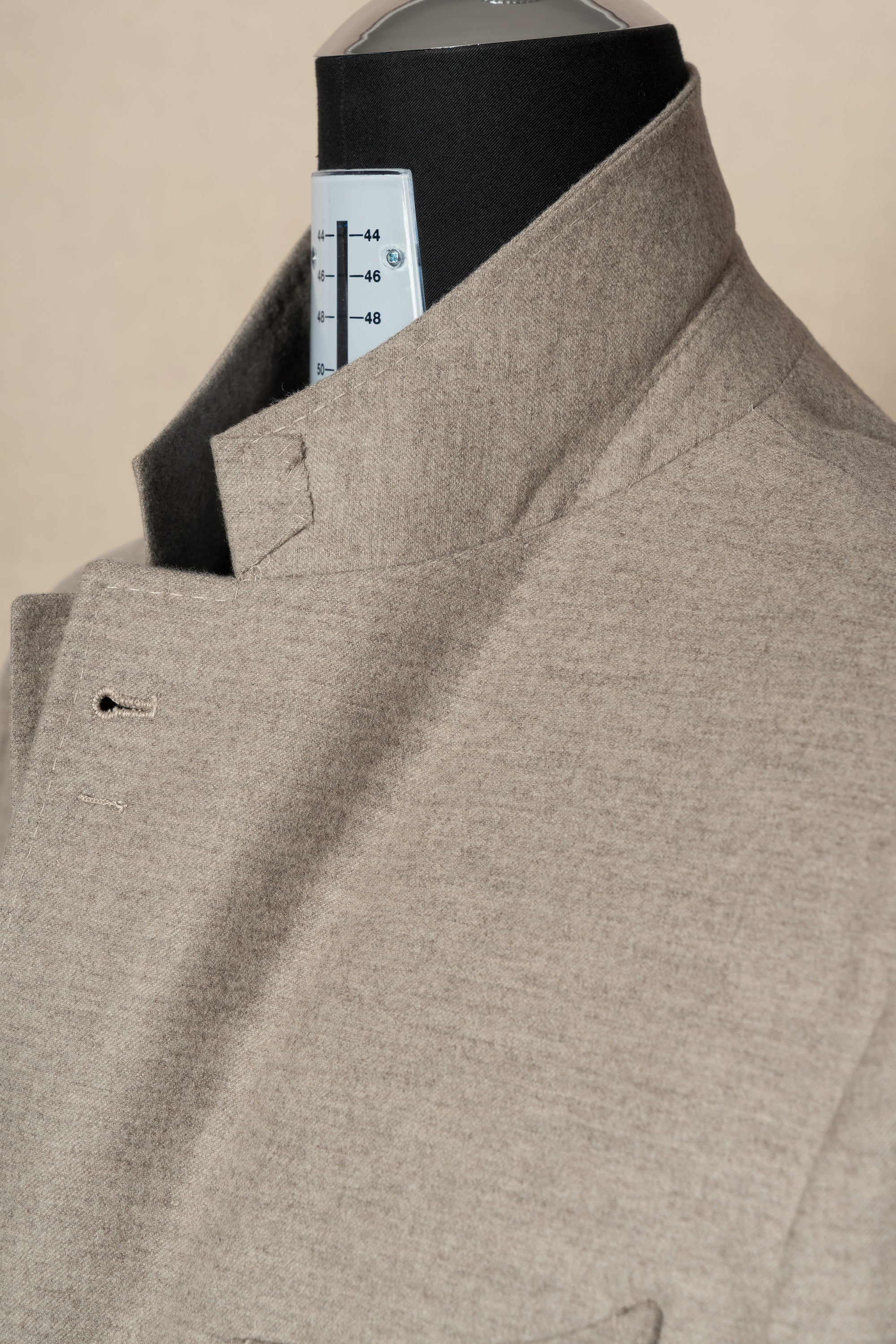 MTO Oatmeal Wool Silk Blending Flannel Suit #18