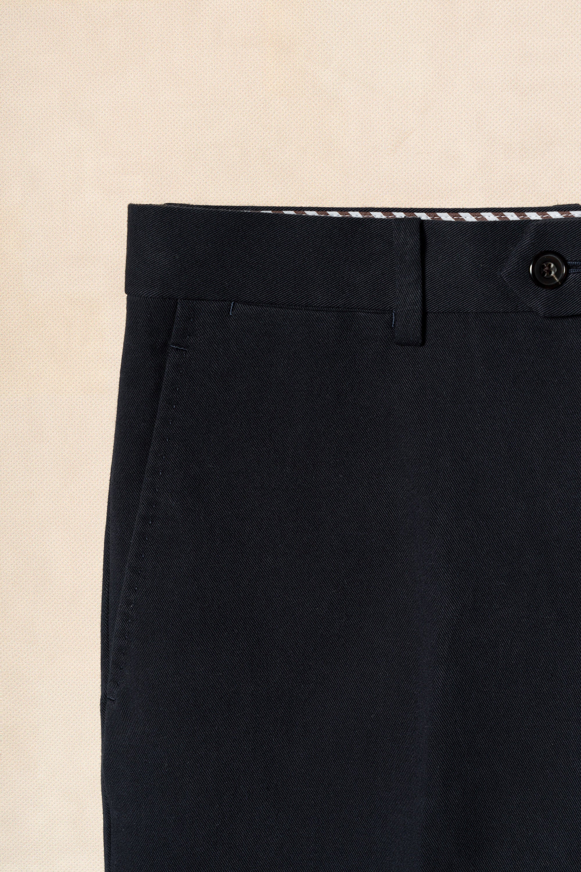 Navy Pima Cotton Trousers