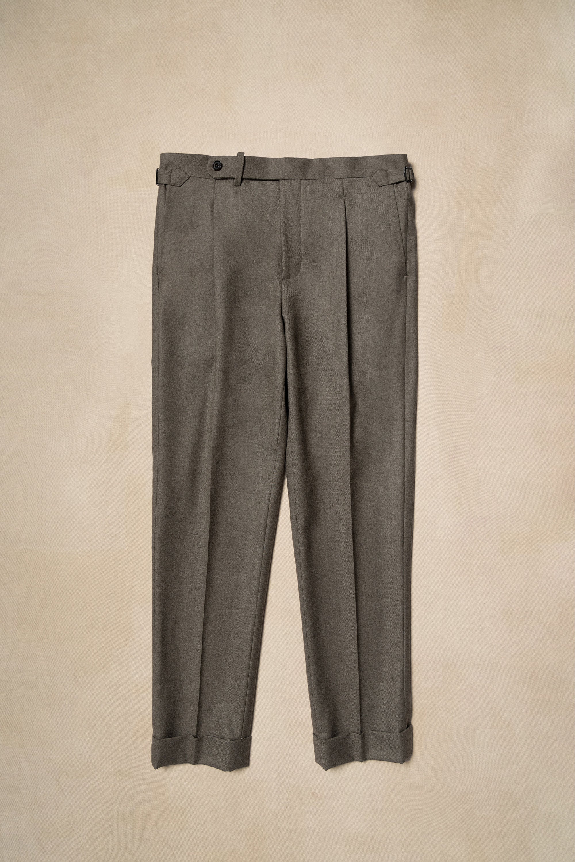 Taupe Worsted Flannel Trousers