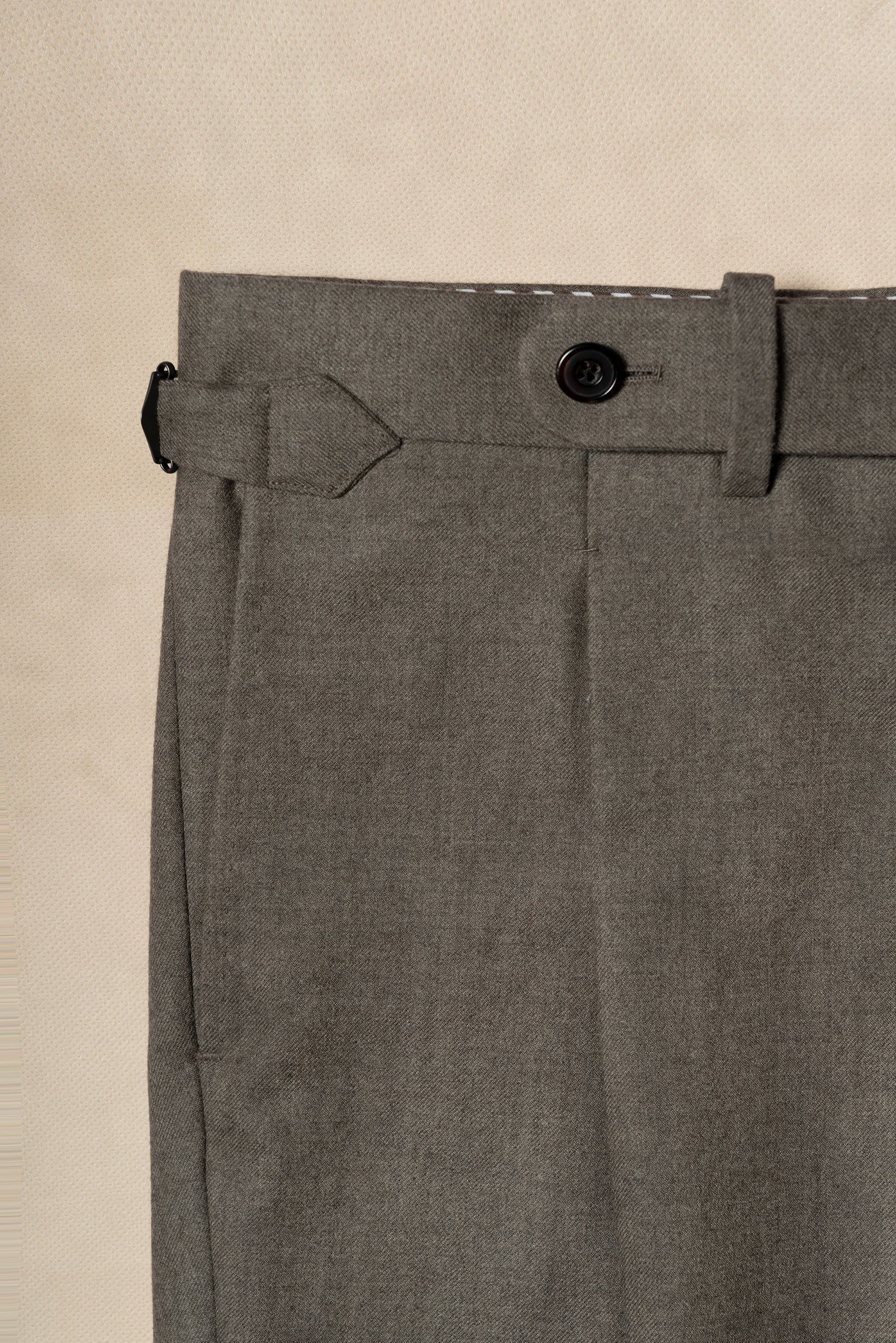 Taupe Worsted Flannel Trousers