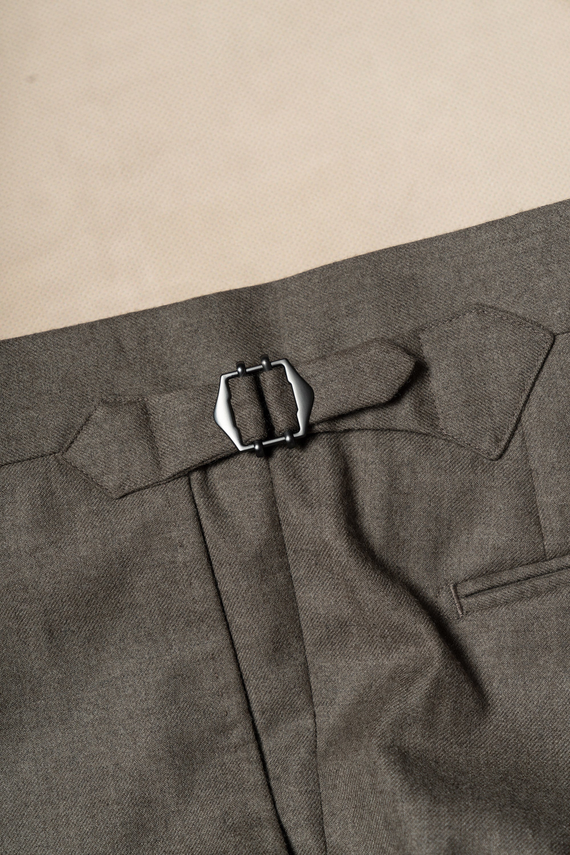 Taupe Worsted Flannel Trousers
