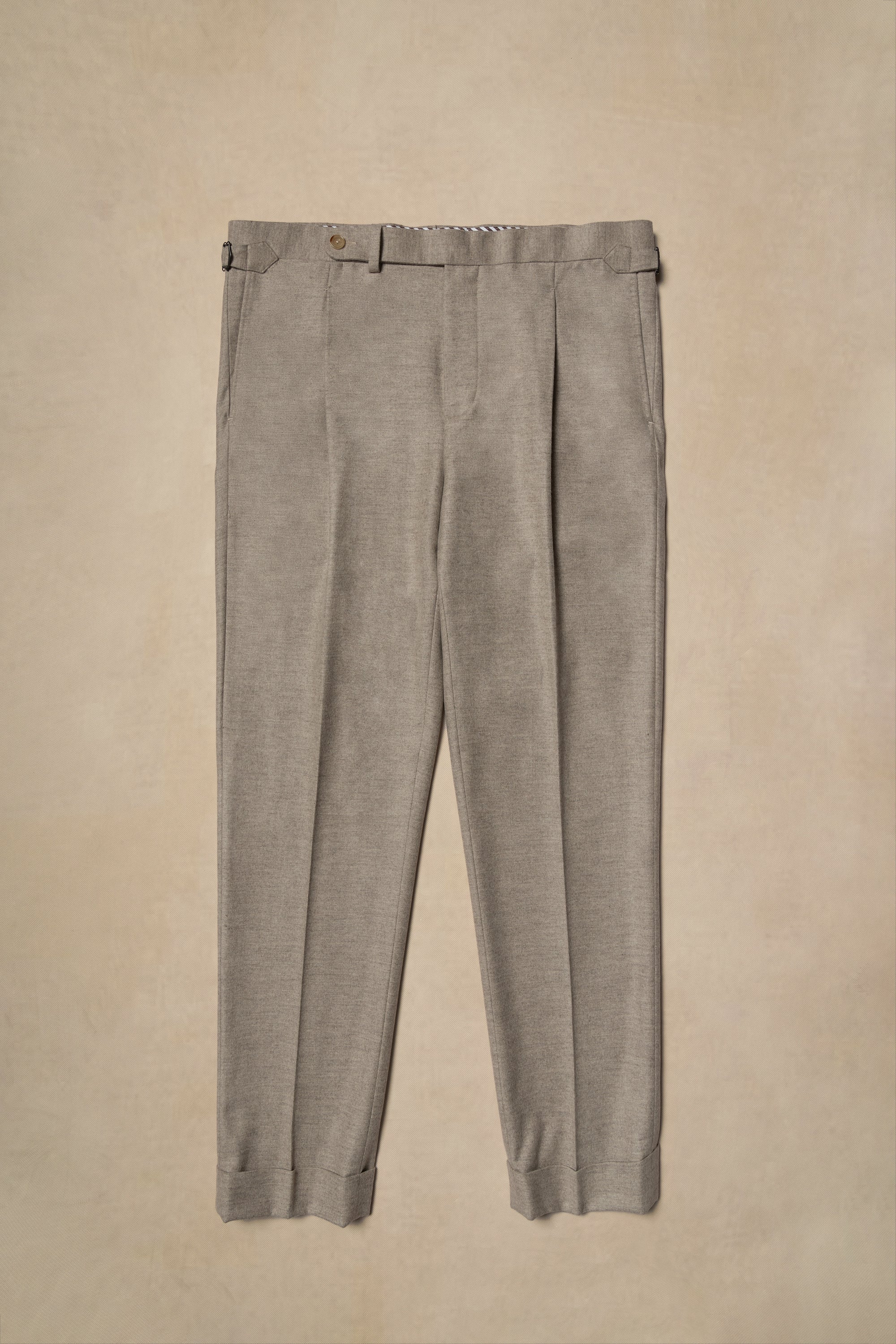 MTO Oatmeal Wool Silk Blending Flannel Suit #18