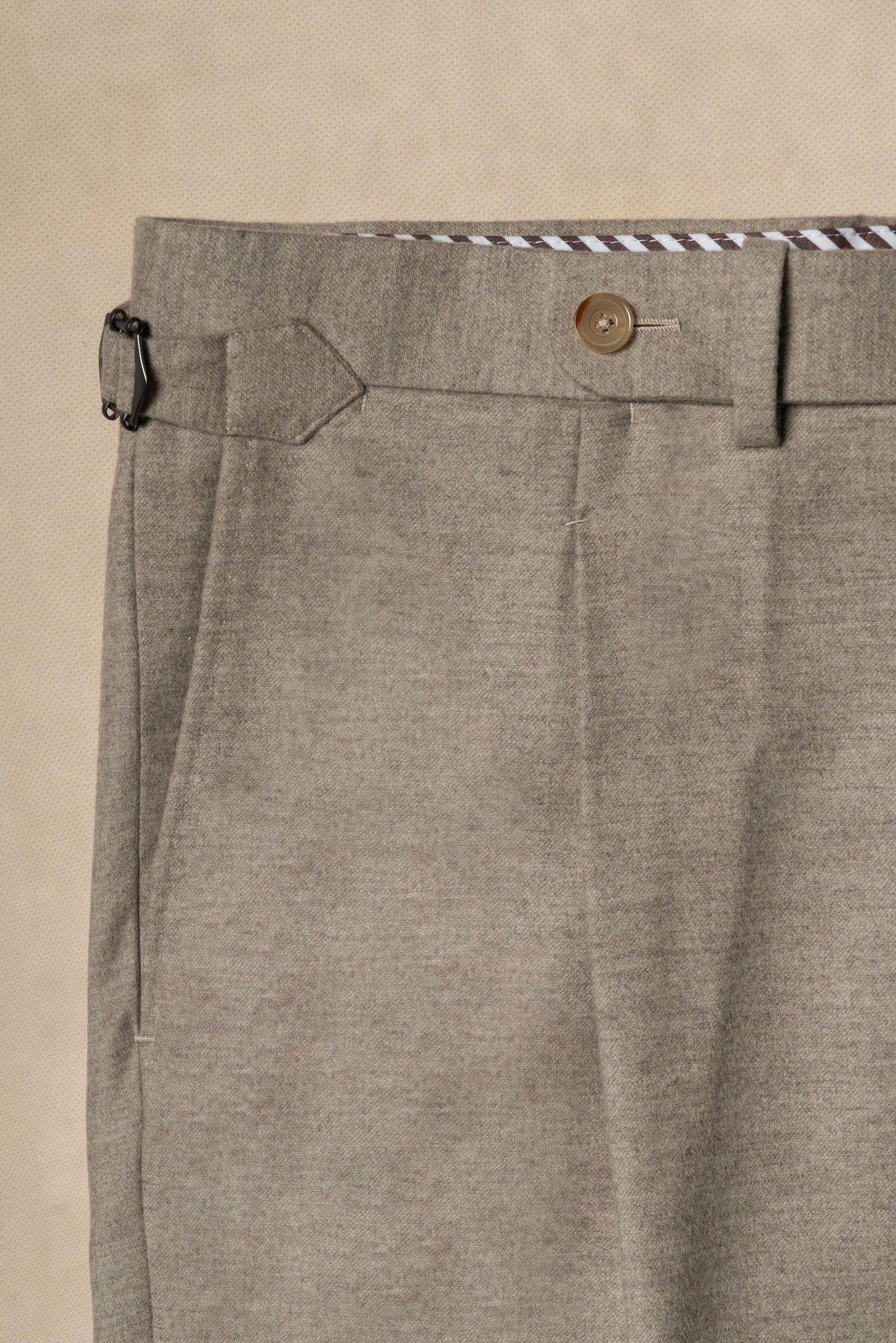 MTO Oatmeal Wool Silk Blending Flannel Suit #18