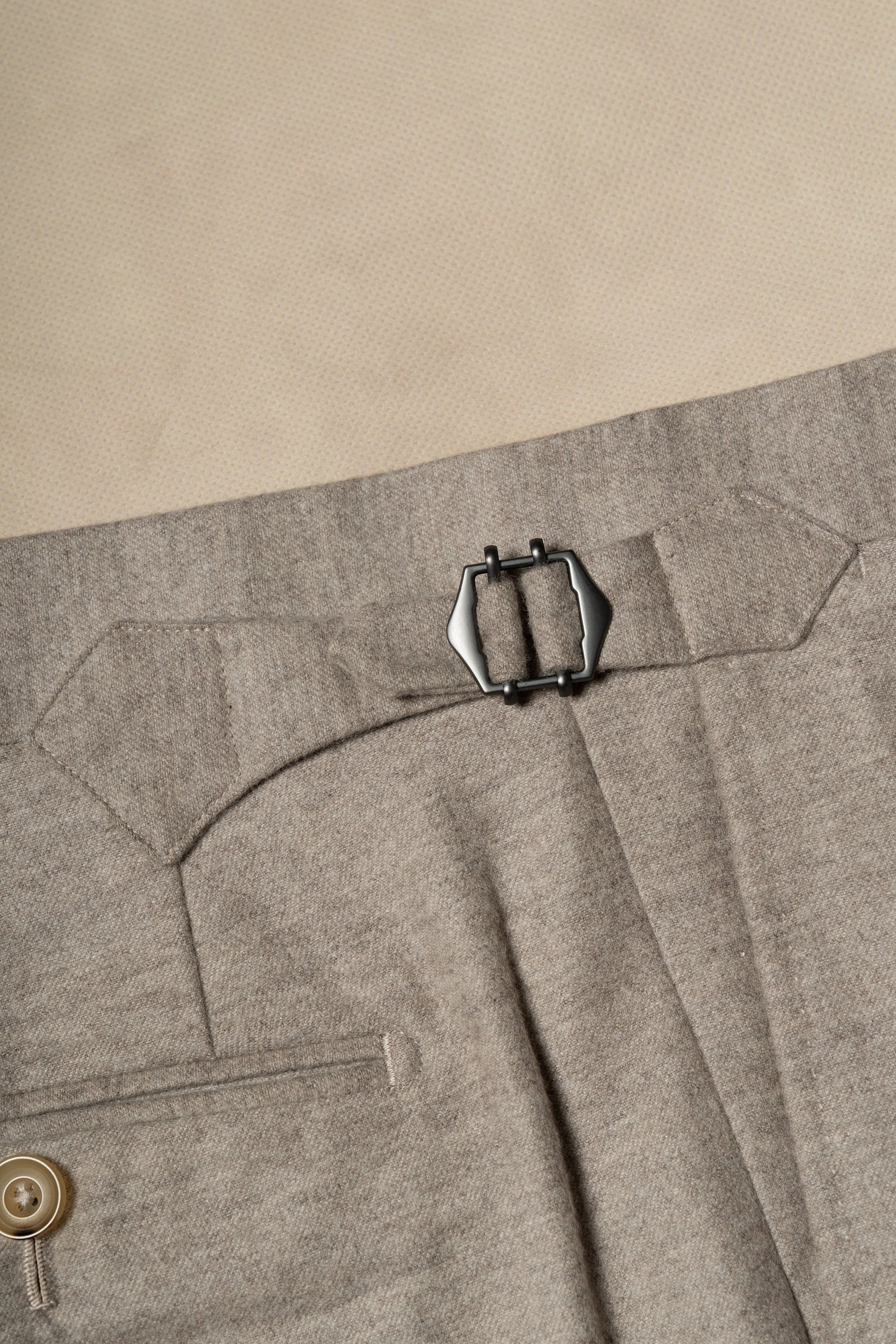 MTO Oatmeal Wool Silk Blending Flannel Suit #18