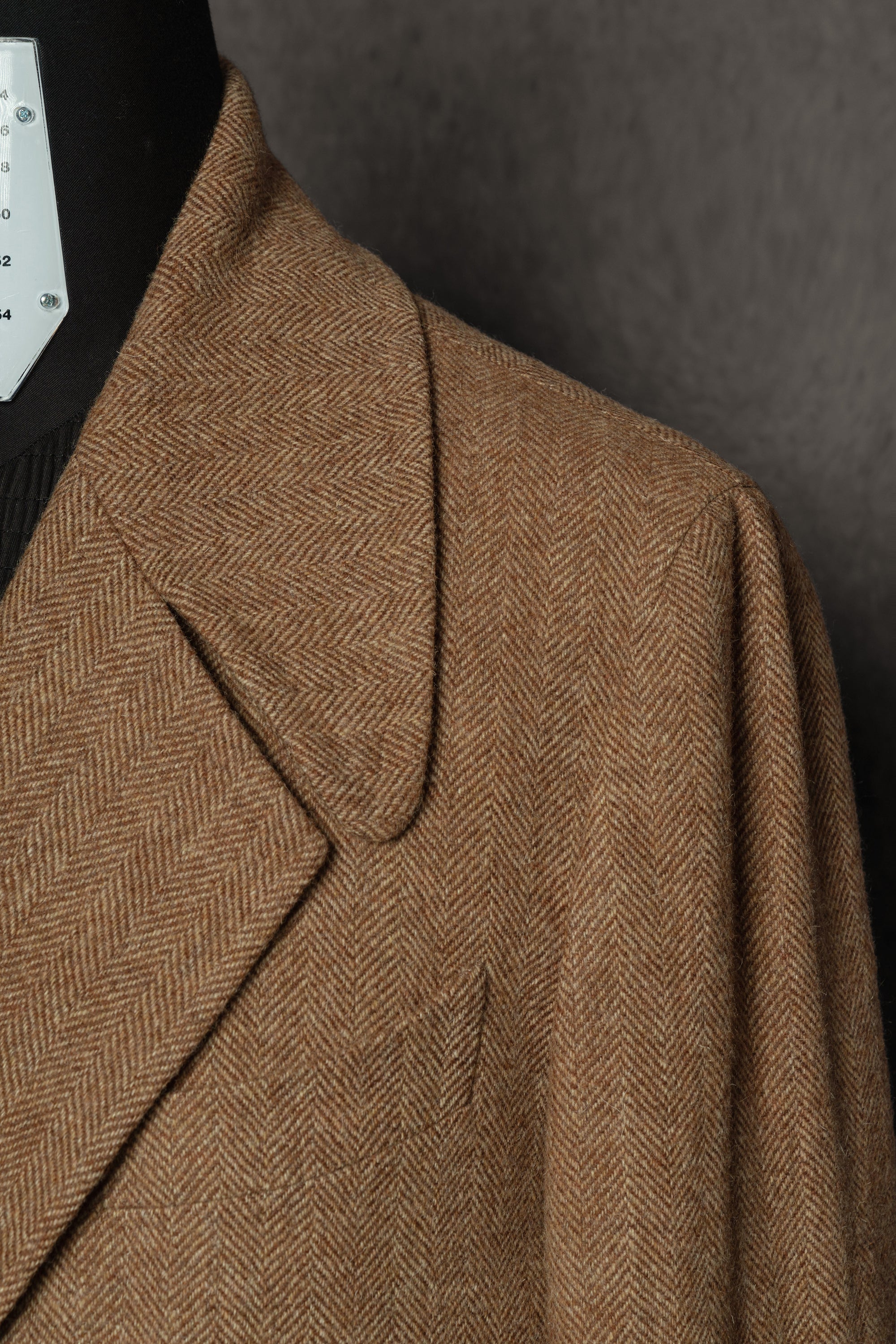 MTO Ginger Herringbone Wool Polo Coat