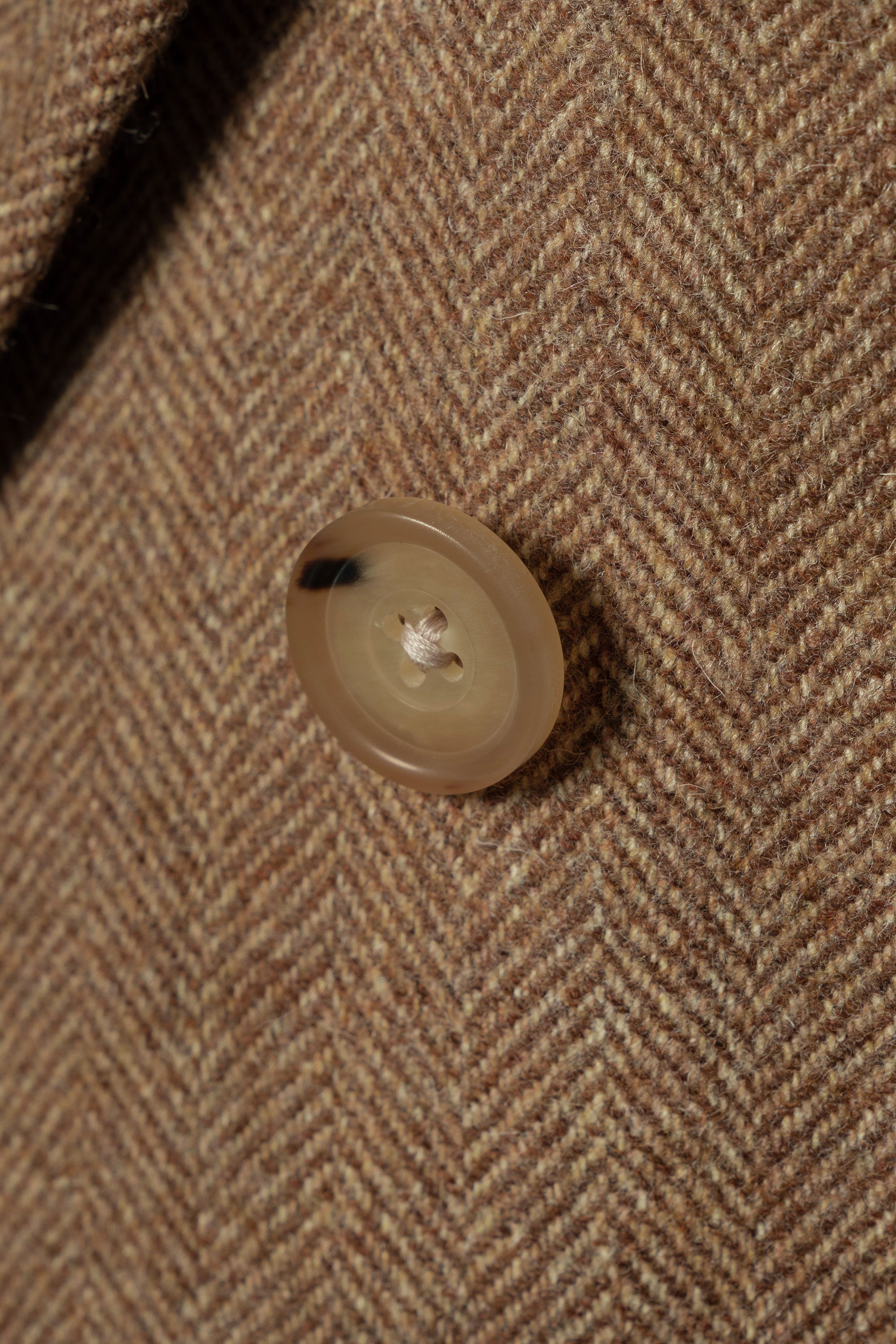 MTO Ginger Herringbone Wool Polo Coat