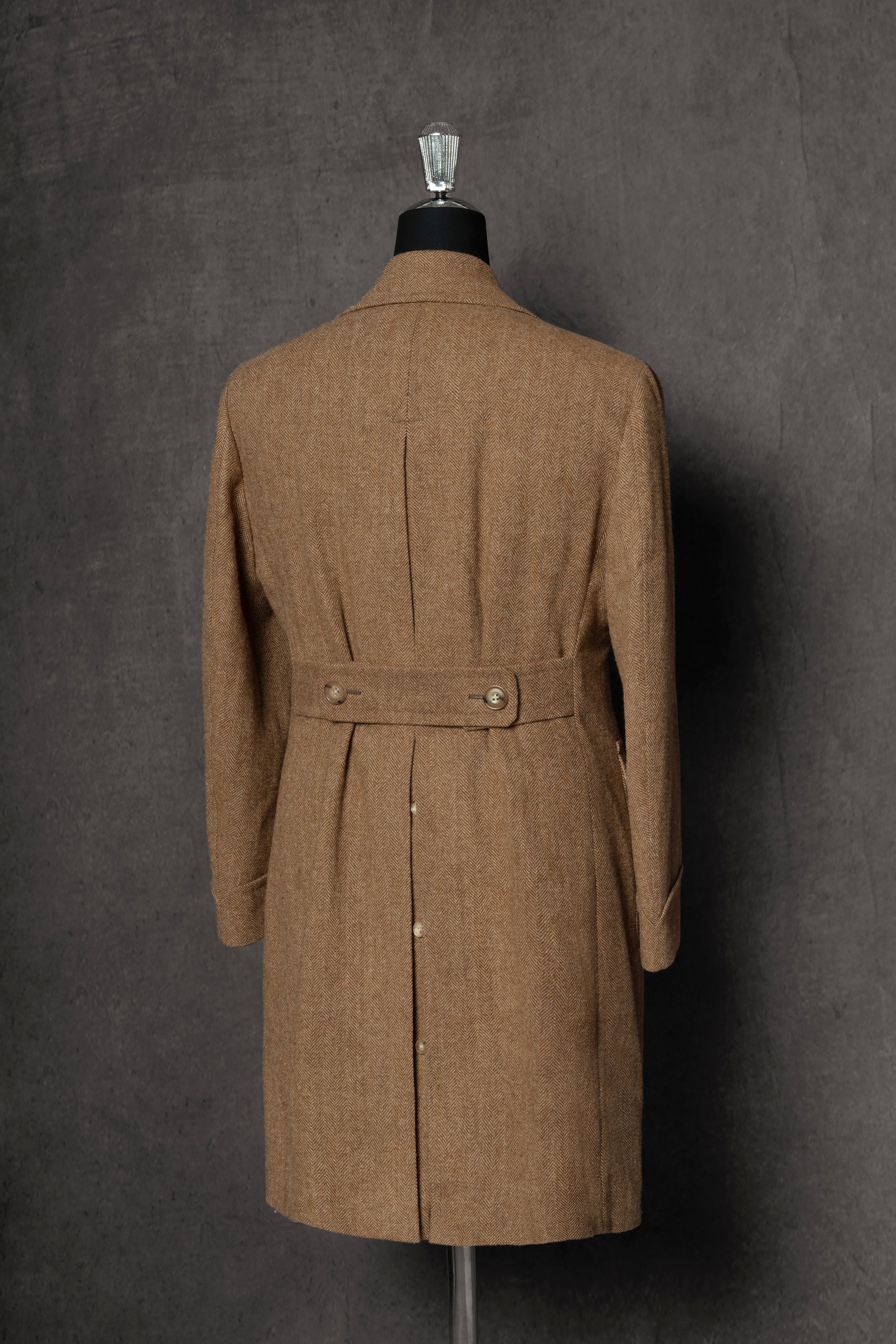 MTO Ginger Herringbone Wool Polo Coat