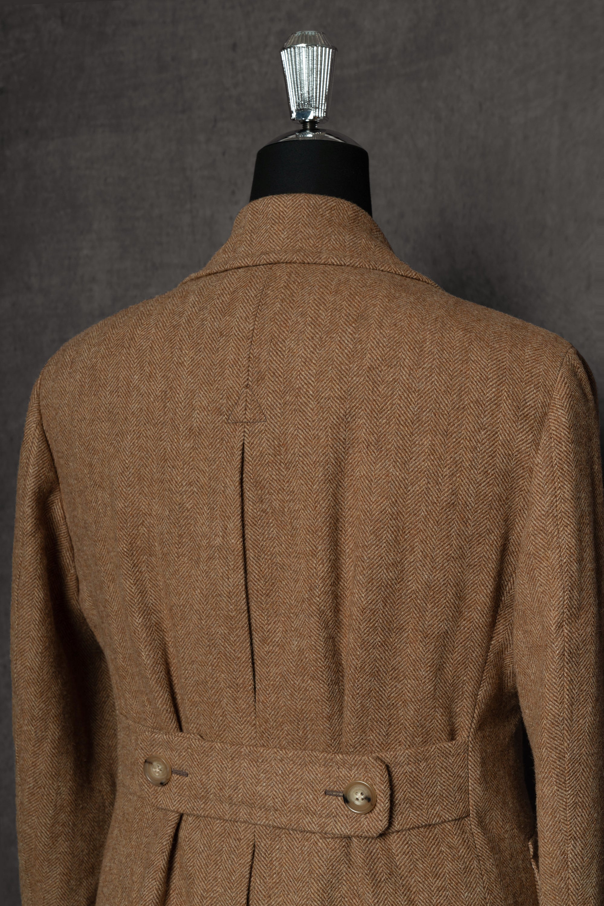 MTO Ginger Herringbone Wool Polo Coat