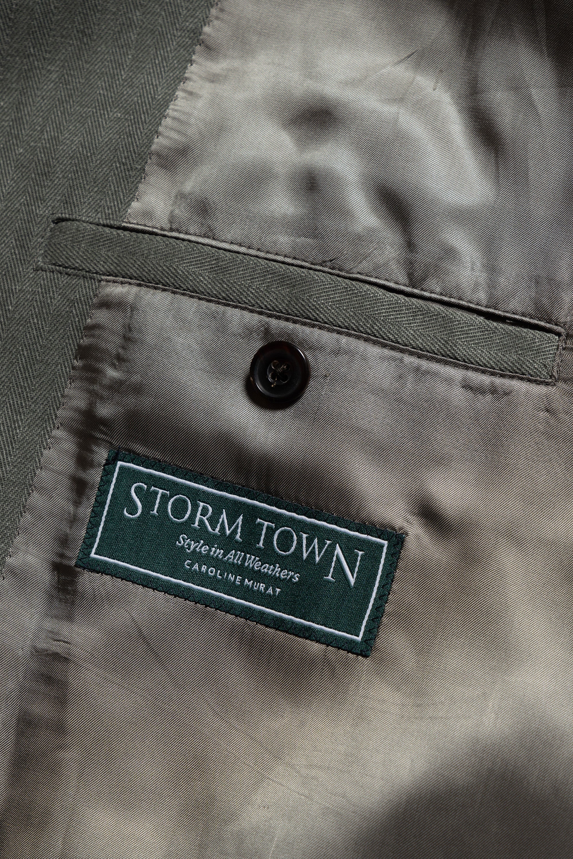 Graphite Green Cotton Balmacaan Raincoat #71