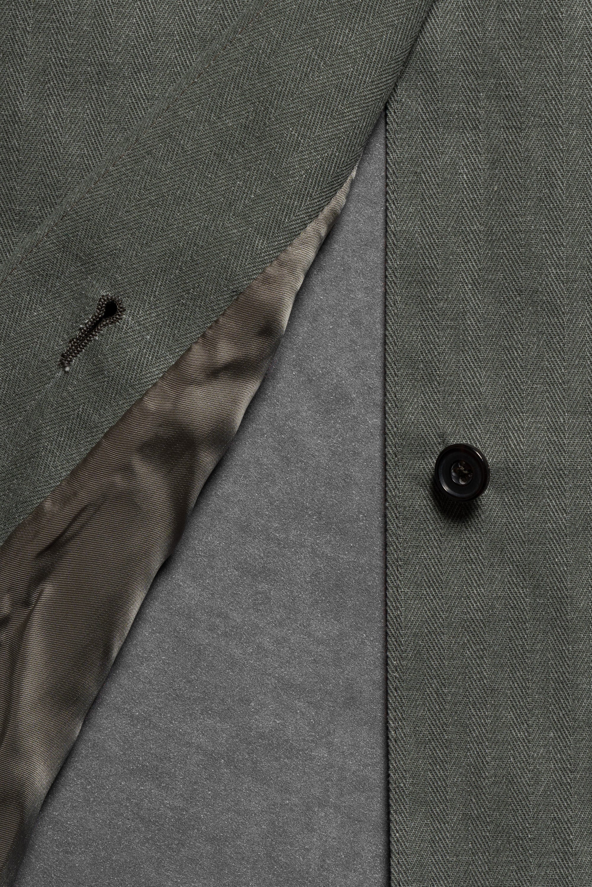 Graphite Green Cotton Balmacaan Raincoat #71