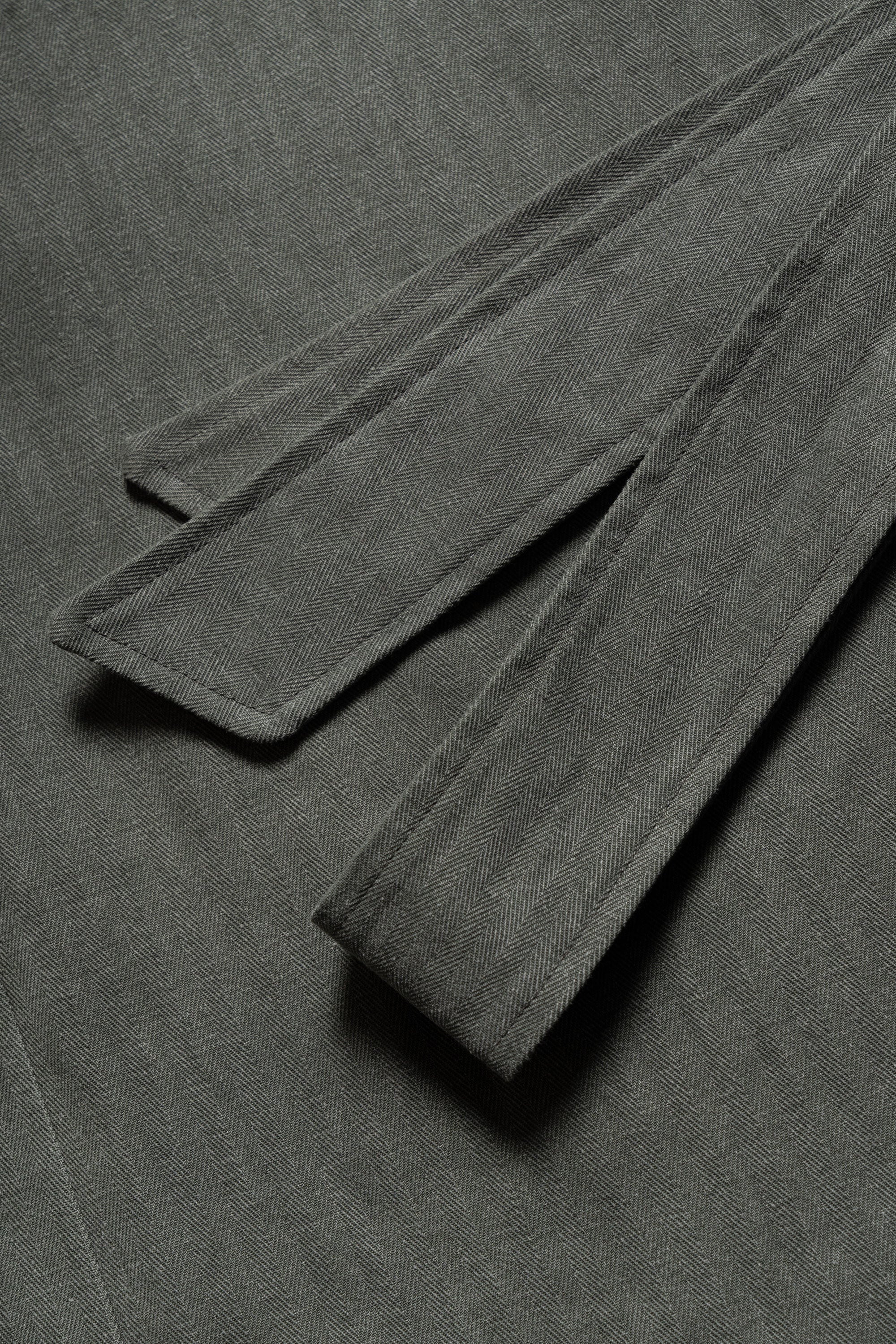 Graphite Green Cotton Balmacaan Raincoat #71