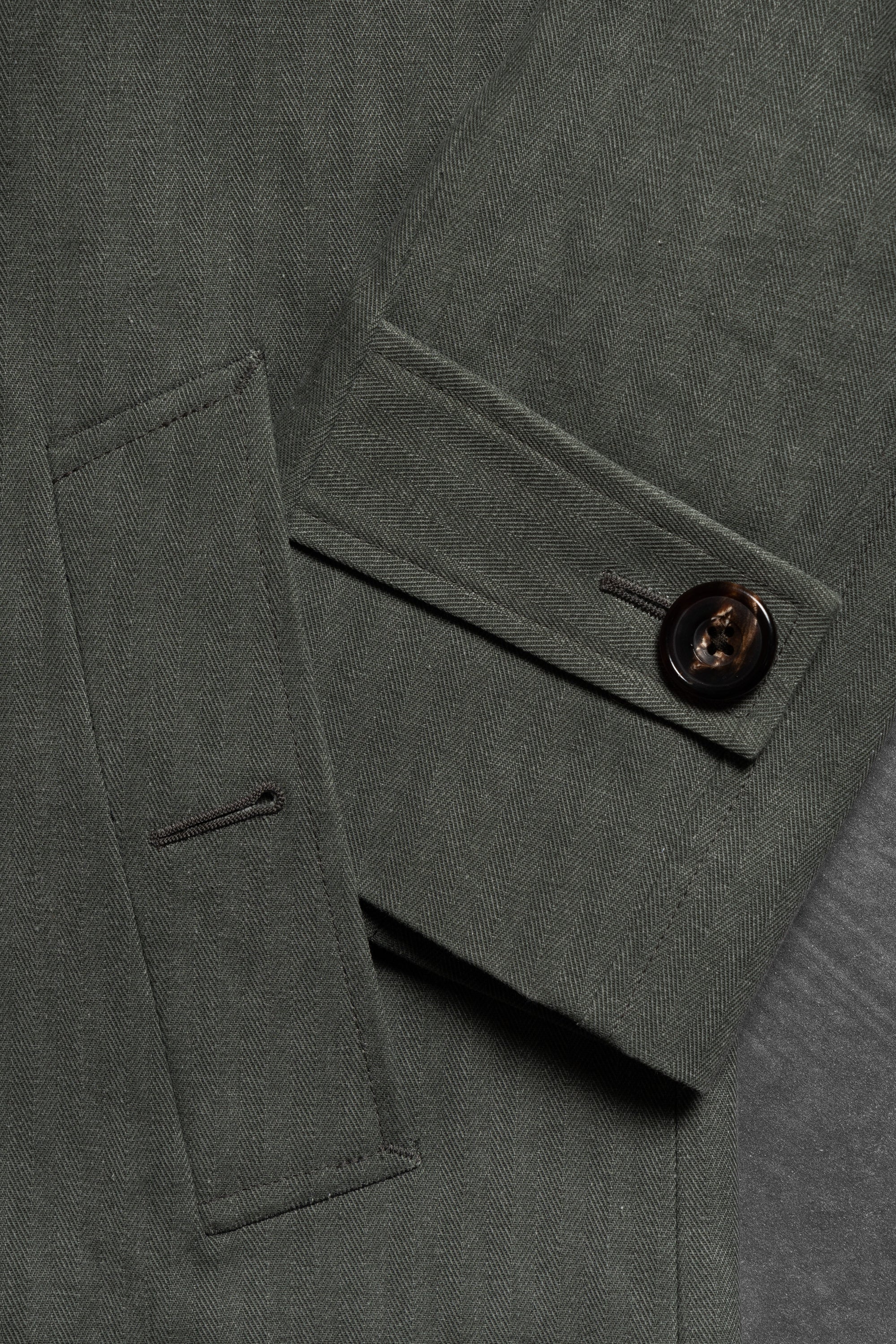 Graphite Green Cotton Balmacaan Raincoat #71