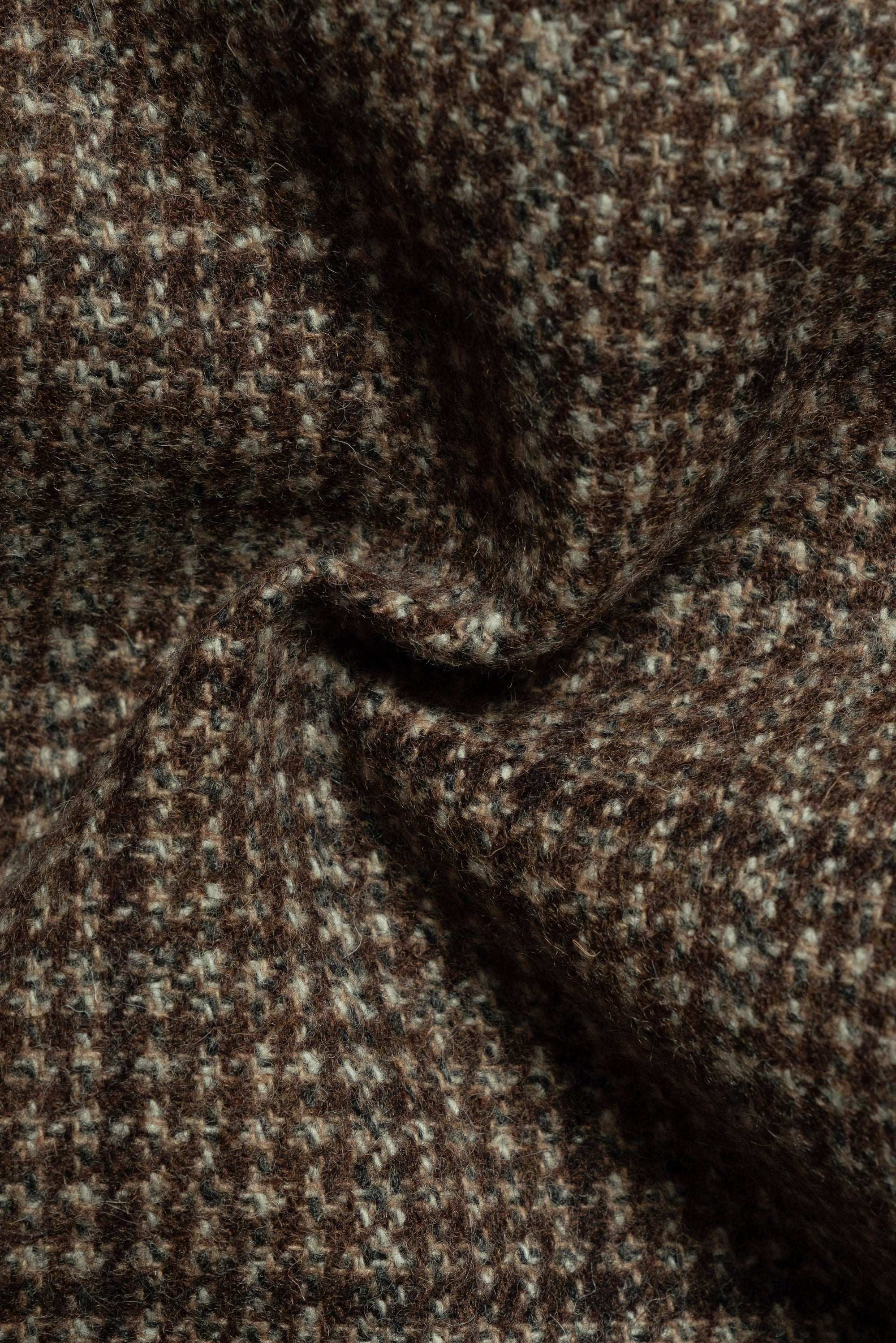 MTO Toffee Windowpane Wool Balmacaan Coat
