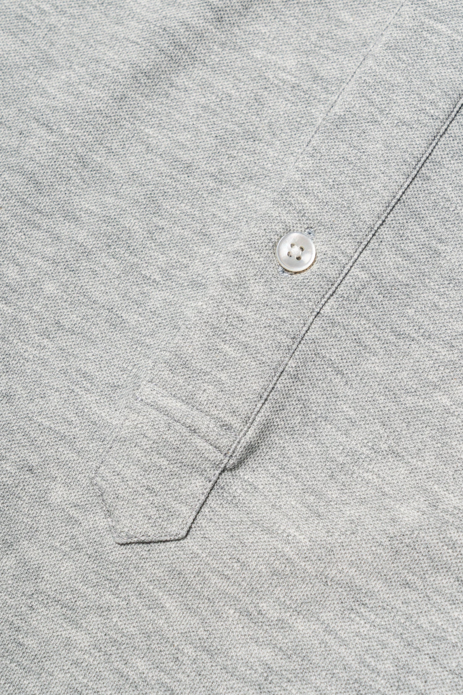 Grey Cotton Blending Polo Shirt #2209