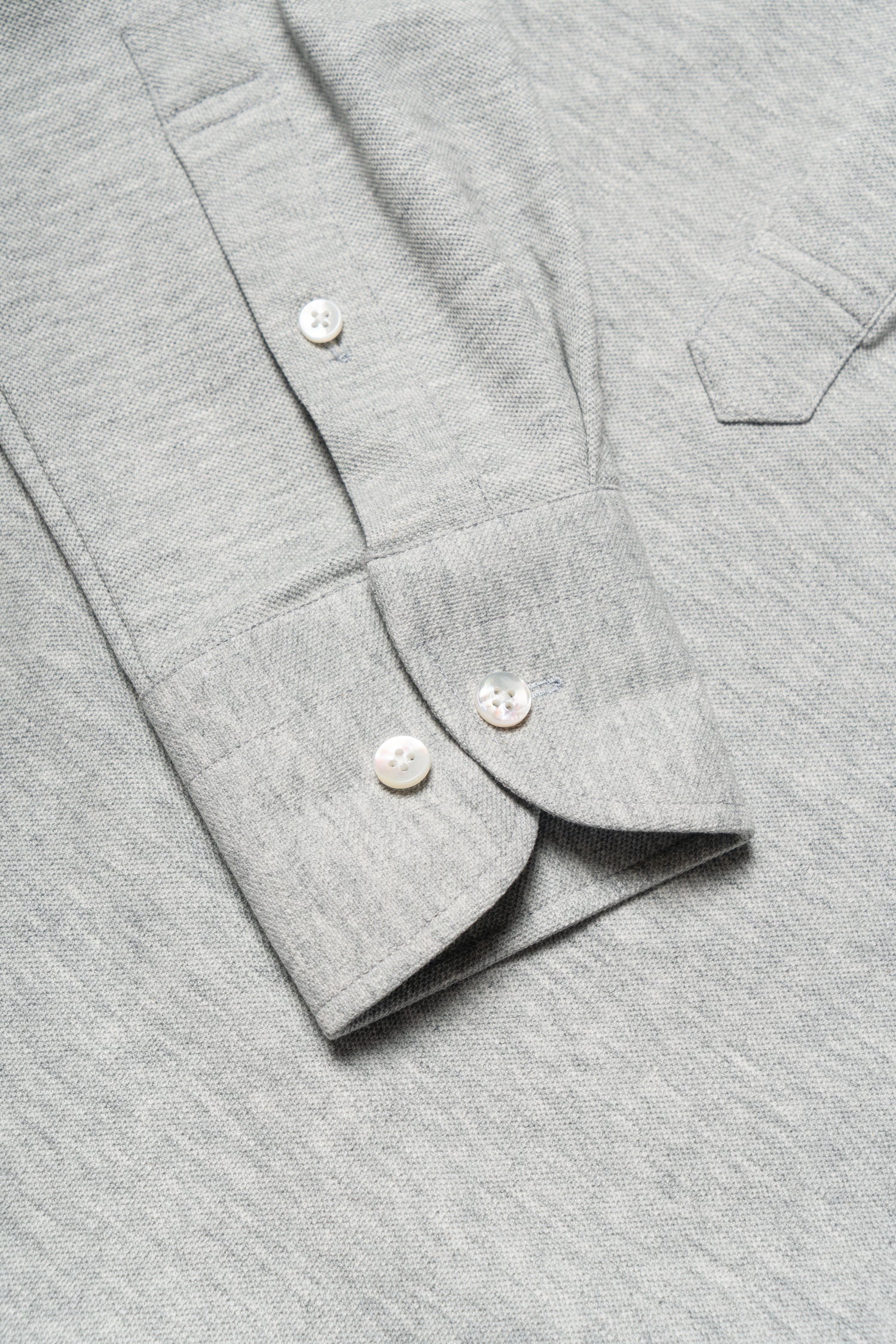 Grey Cotton Blending Polo Shirt #2209