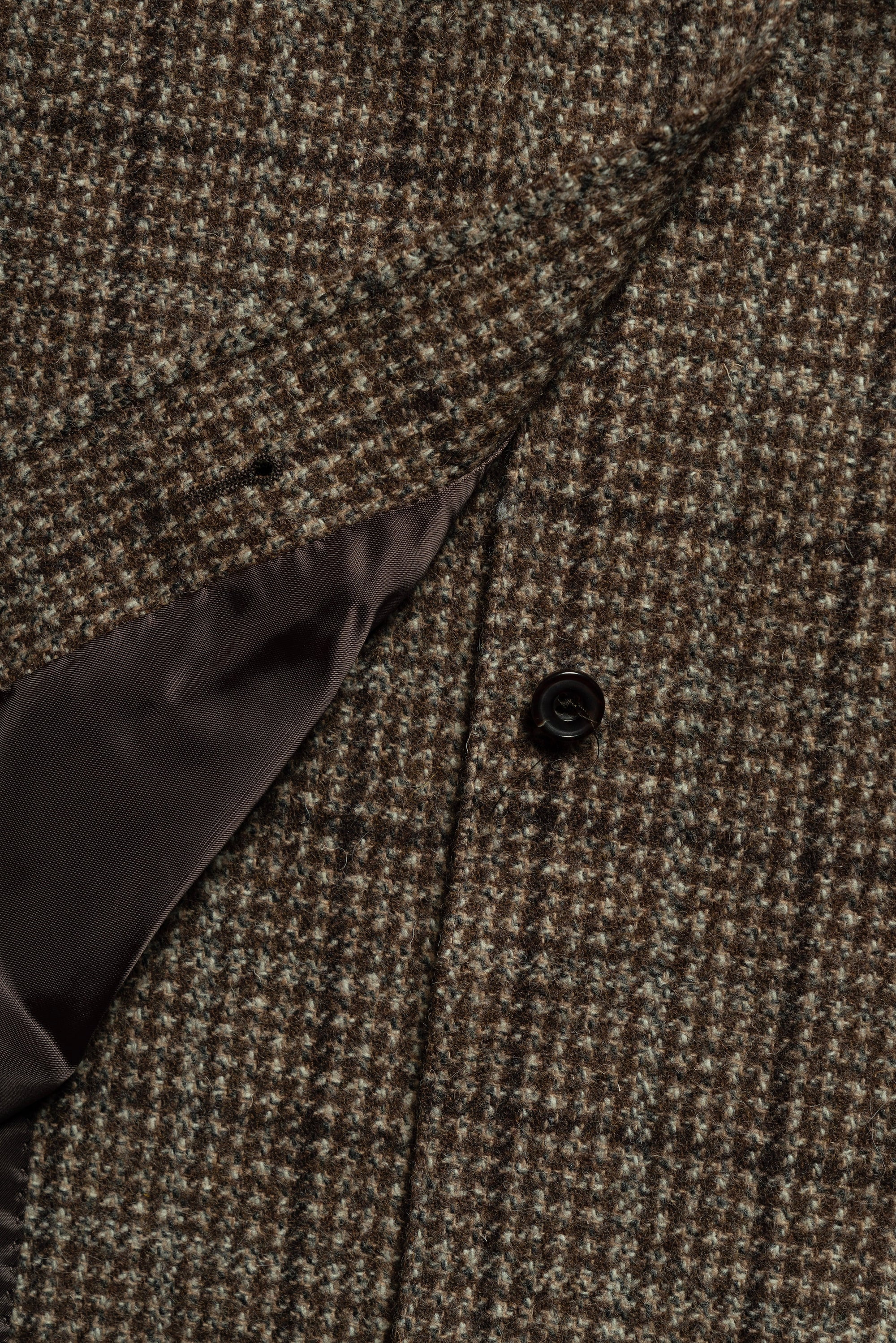 MTO Toffee Windowpane Wool Balmacaan Coat