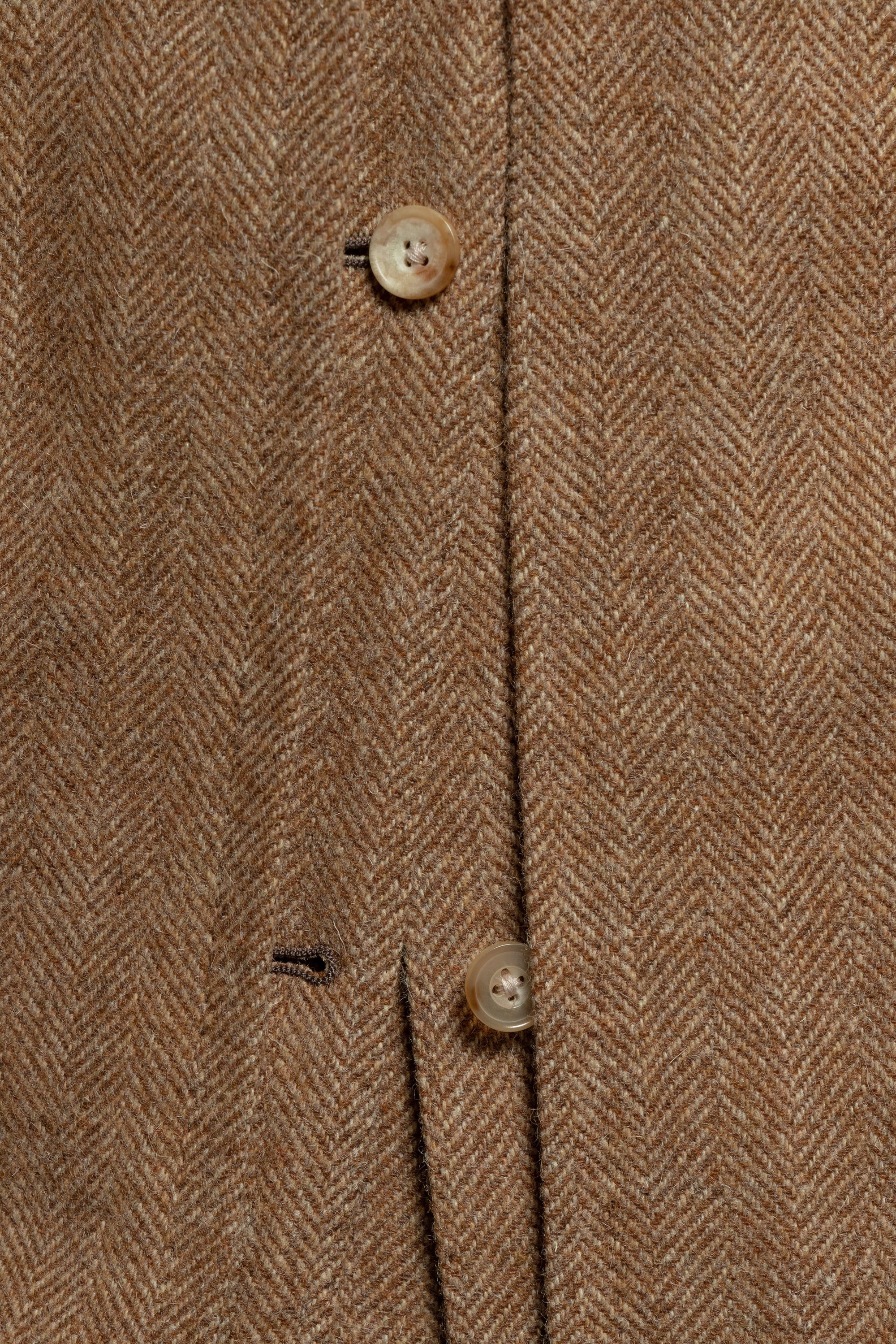 MTO Ginger Herringbone Wool Polo Coat