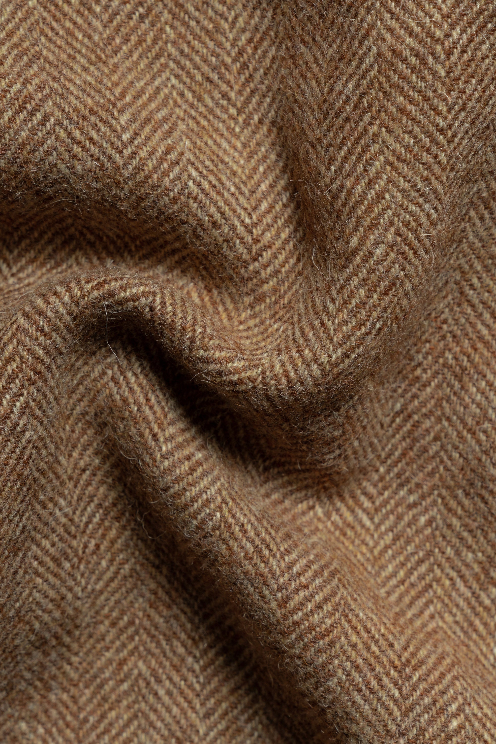 MTO Ginger Herringbone Wool Polo Coat