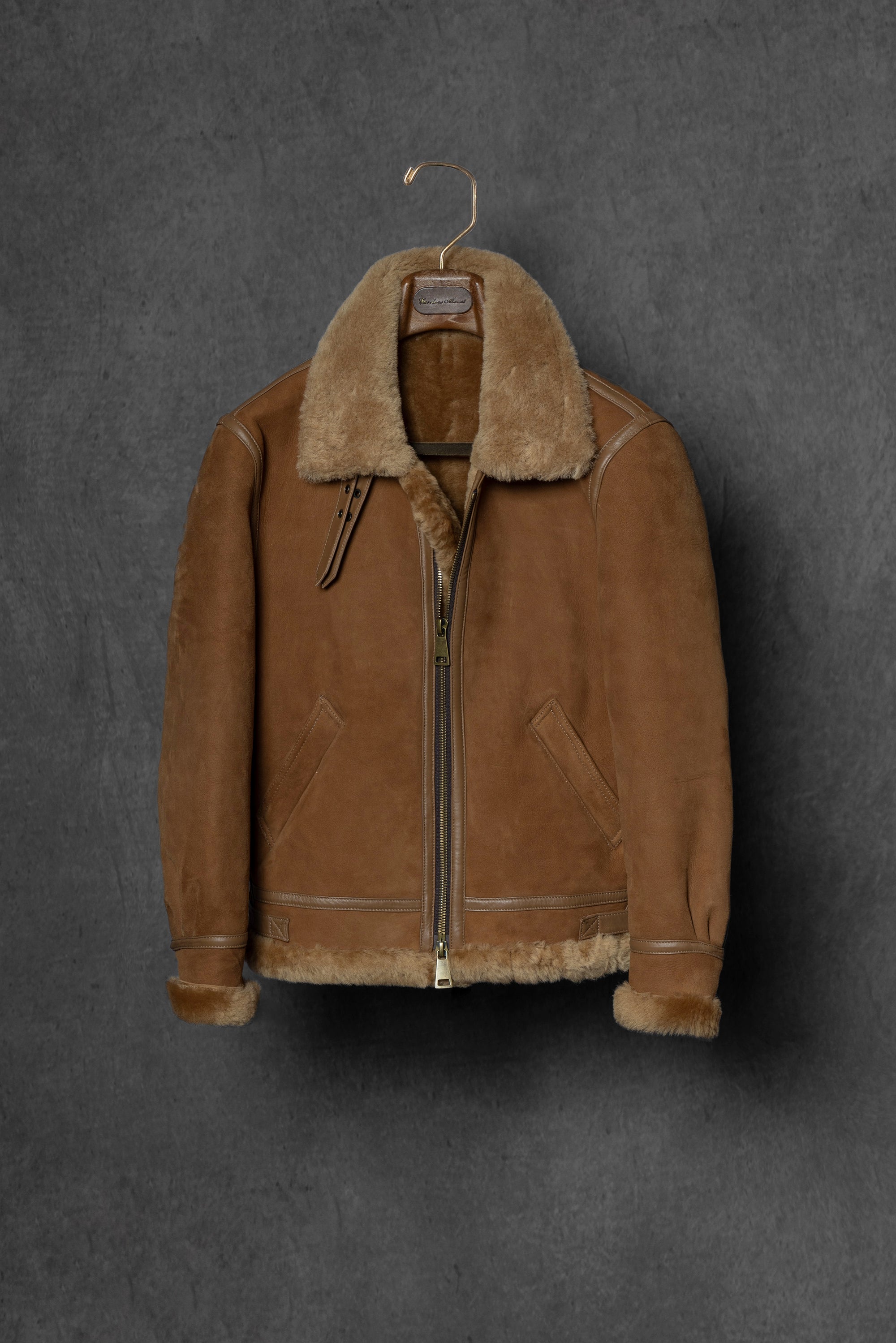 Tobacco Lambskin Shearling B3 Flight Jacket