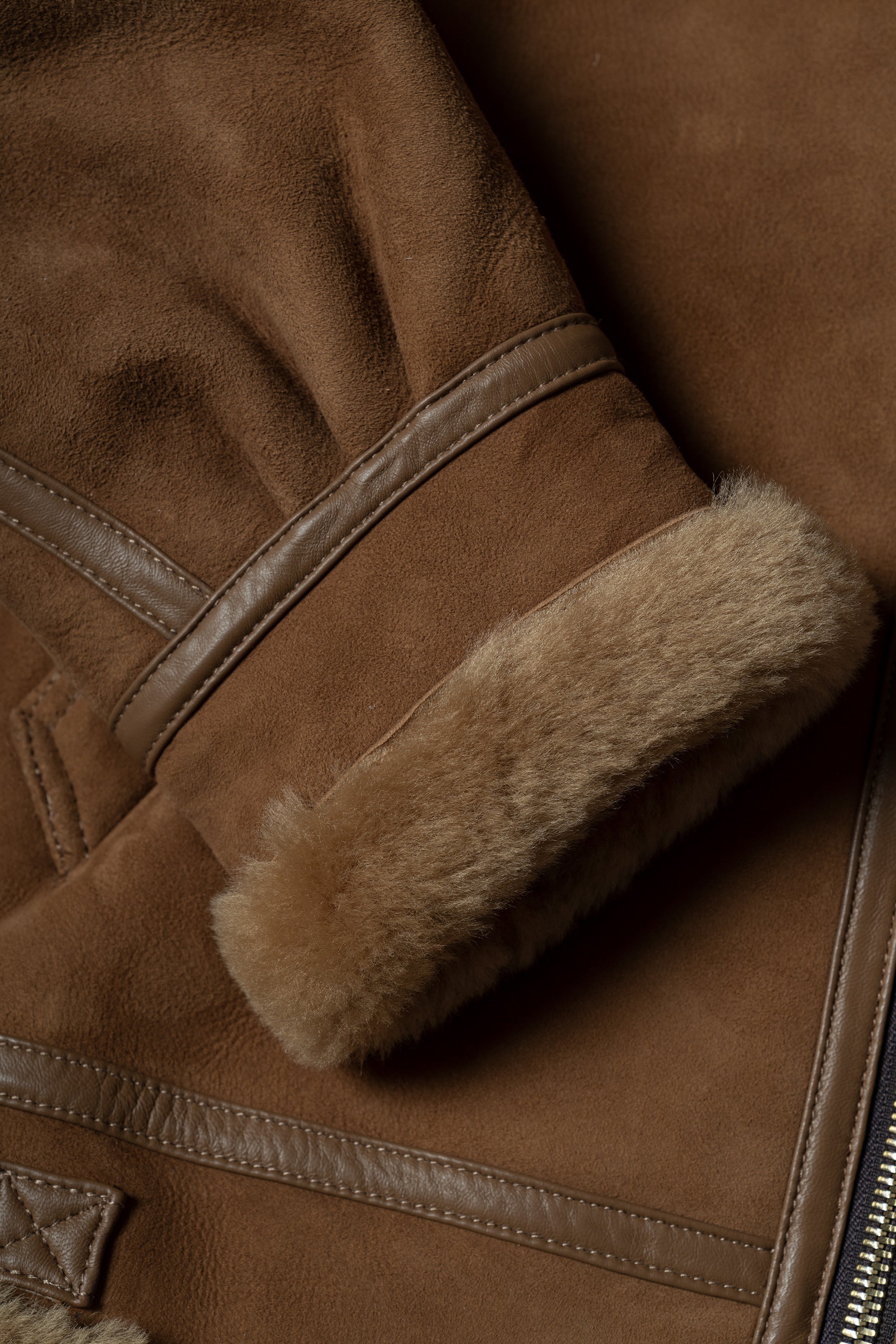 Tobacco Lambskin Shearling B3 Flight Jacket