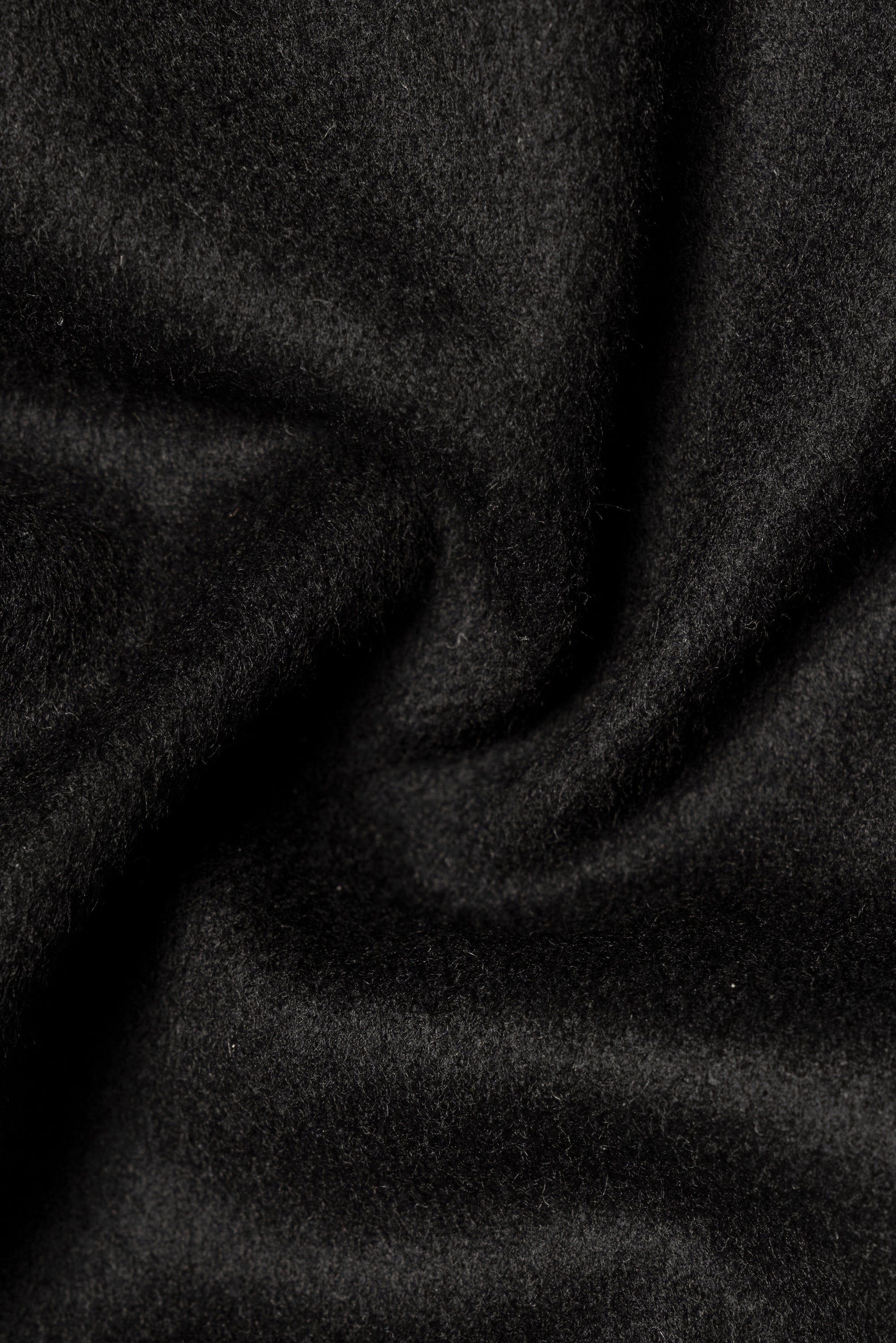 Black Silk Wool Blending Drawstring Trousers