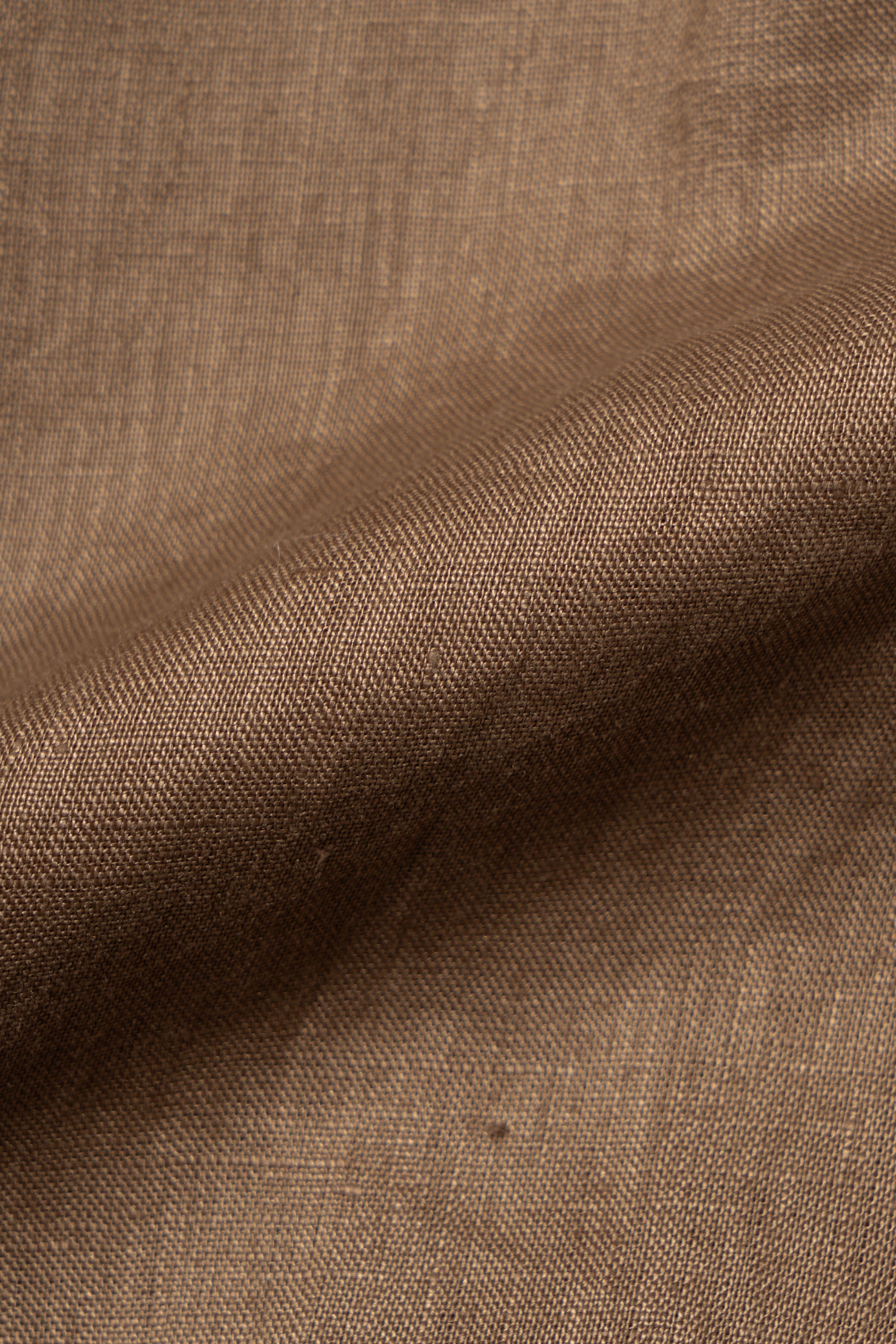 Light Tobacco Cuban Collar Linen Shirt #XS41