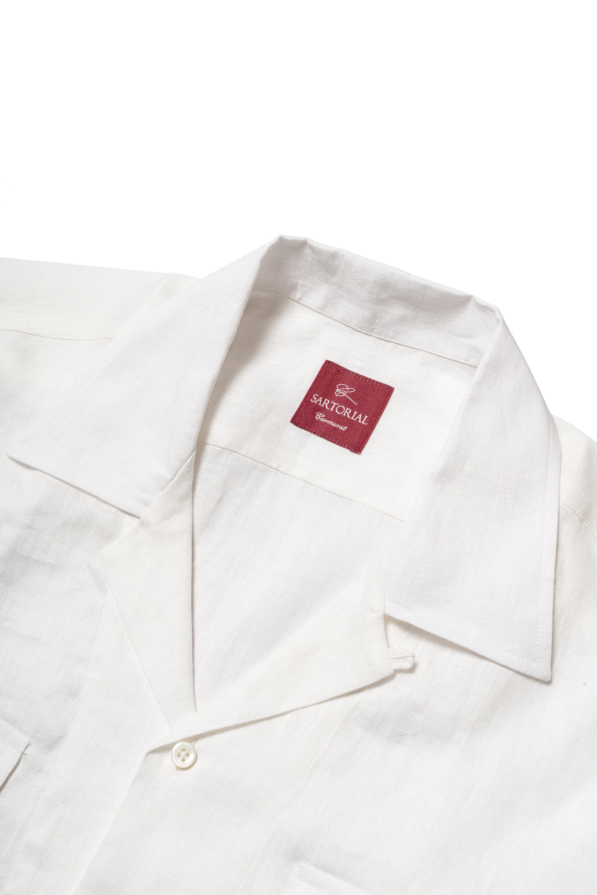 Off White Cuban Collar Linen Shirt #104