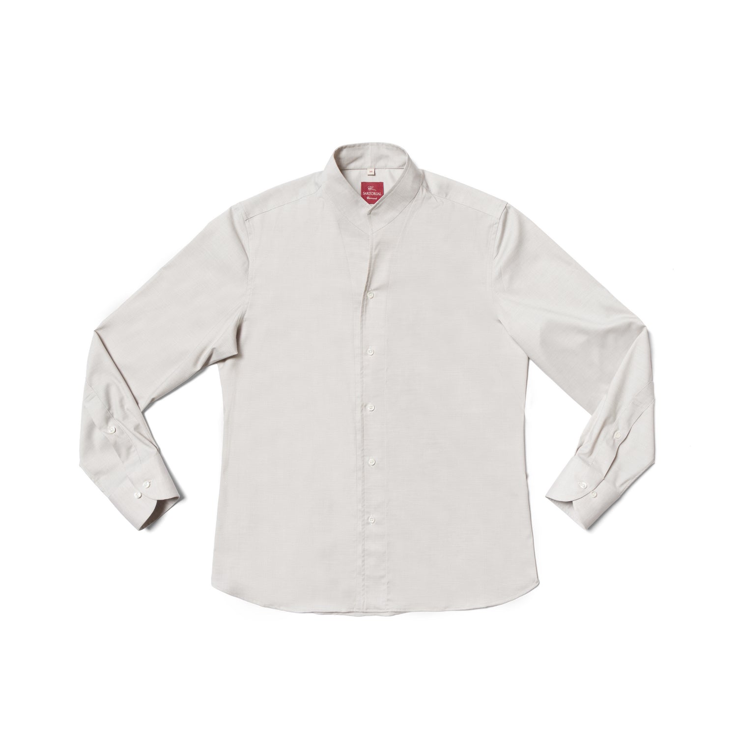 Oatmeal Mandarin Collar Blending Shirt #DH37