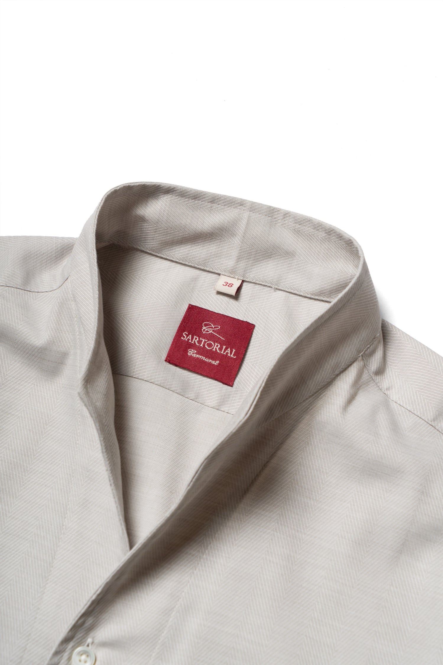 Oatmeal Mandarin Collar Blending Shirt #DH37