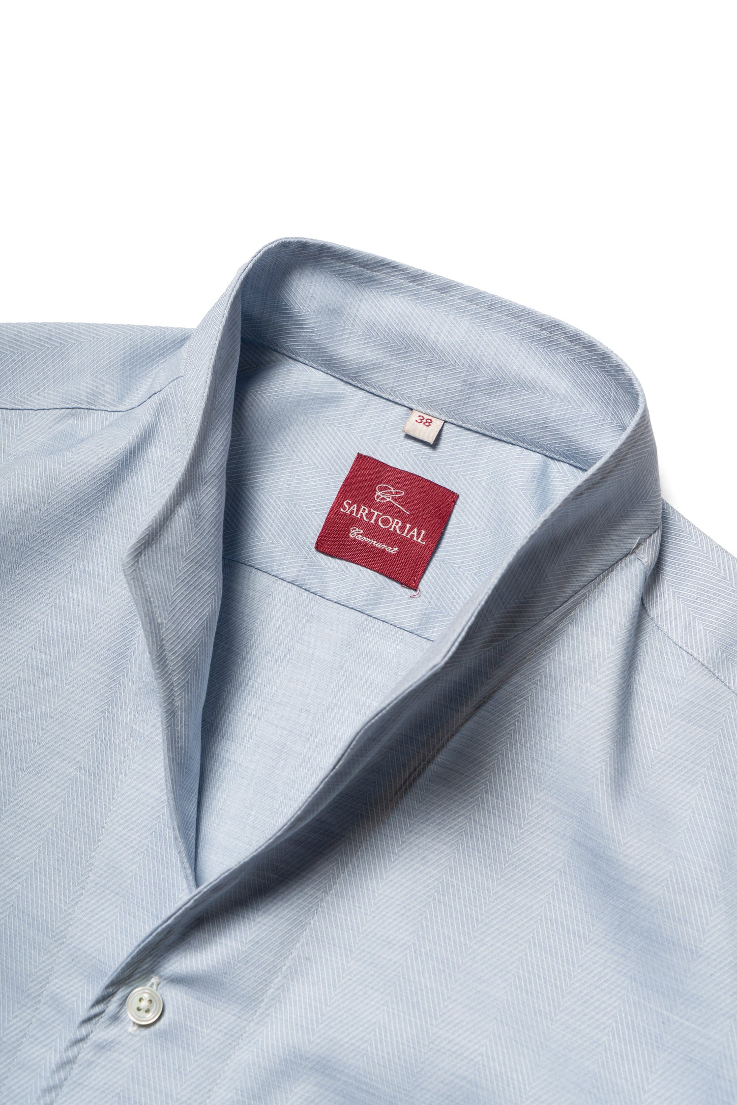 Pinky Blue Mandarin Collar Blending Shirt #DH38