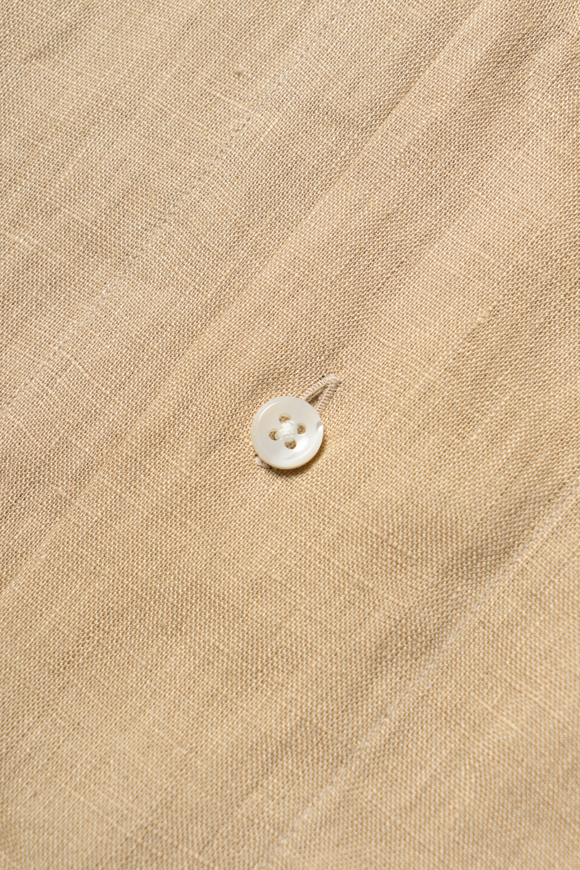 Olive Cuban Collar Linen Shirt #XS42