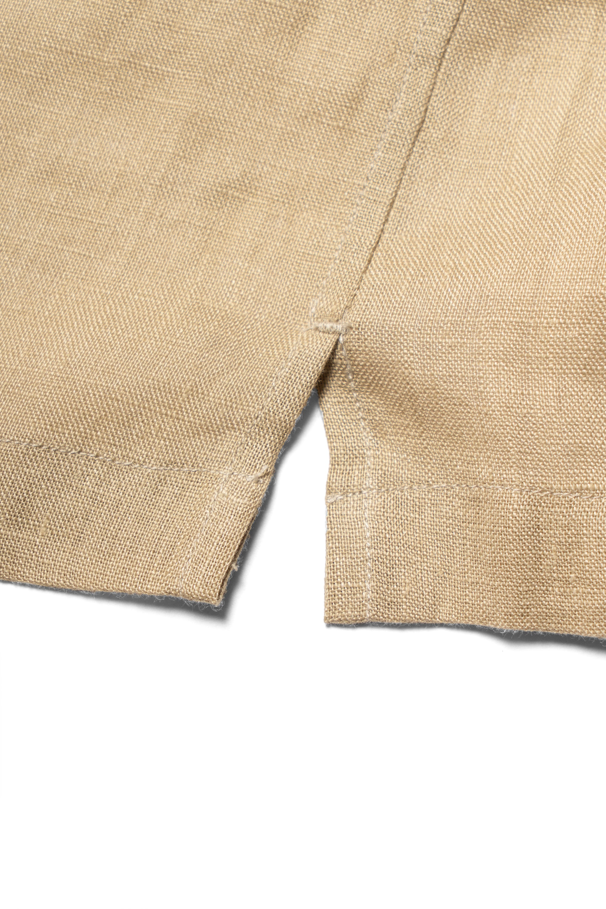 Olive Cuban Collar Linen Shirt #XS42