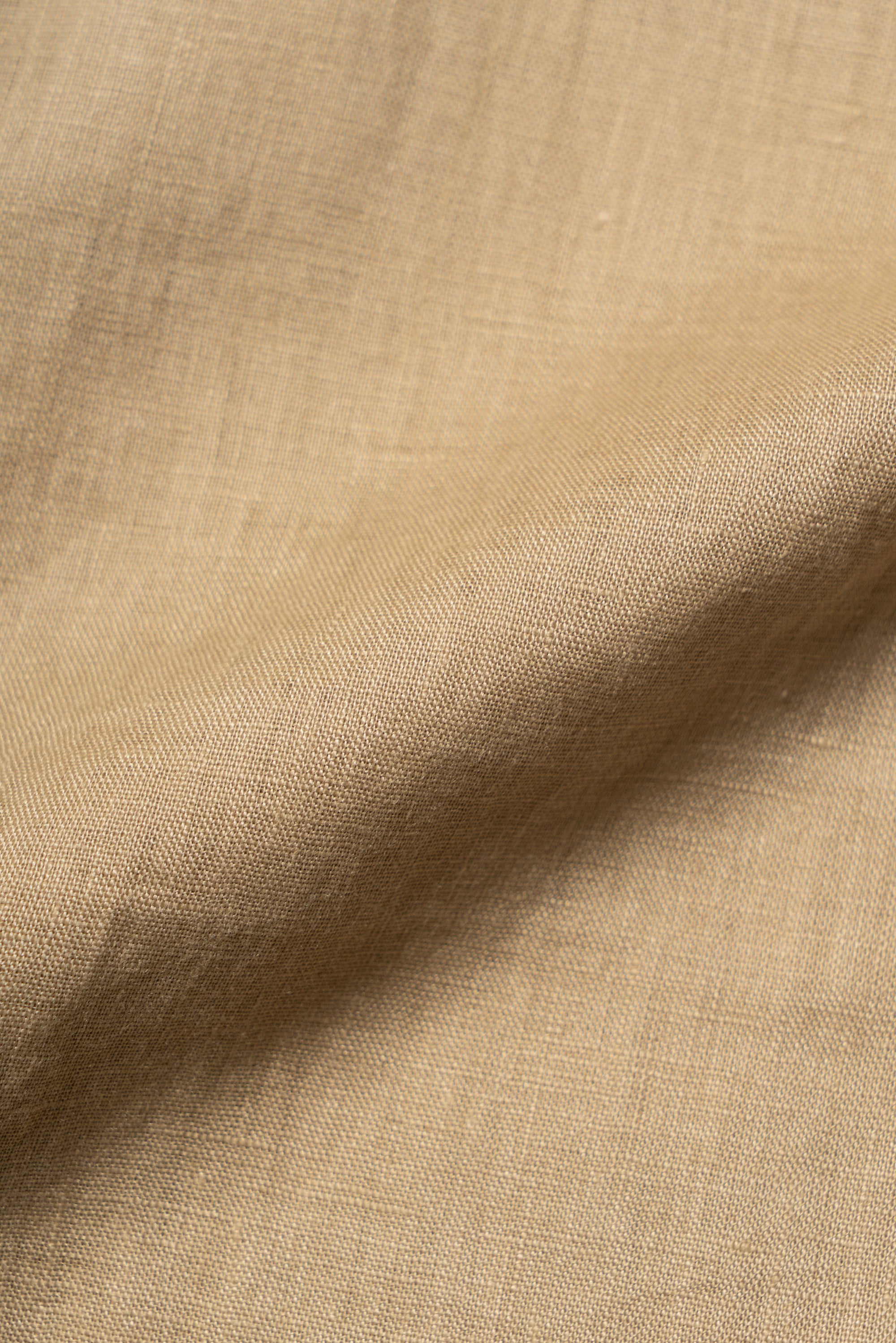 Olive Cuban Collar Linen Shirt #XS42