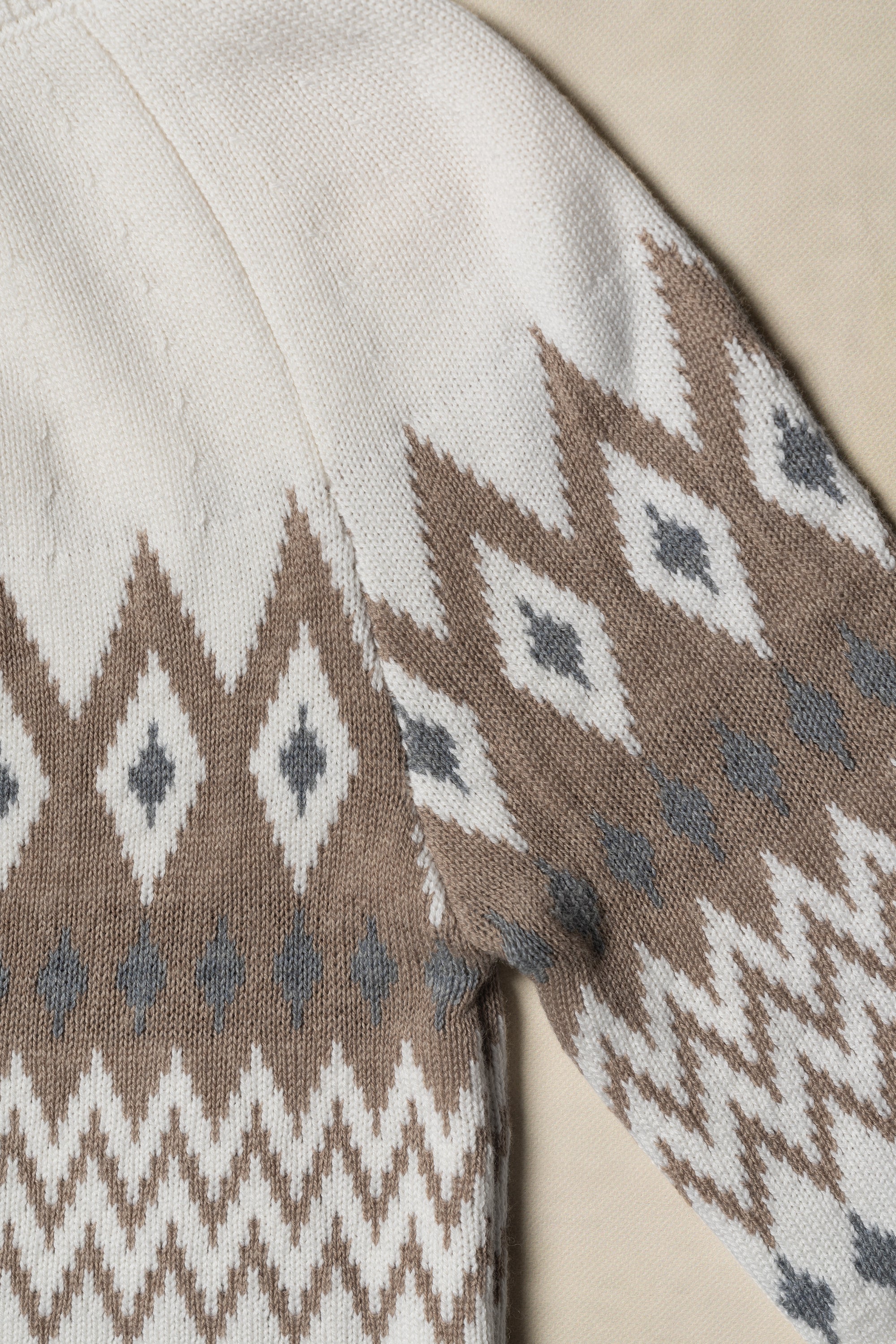 White Navajo Roll Neck Jumper