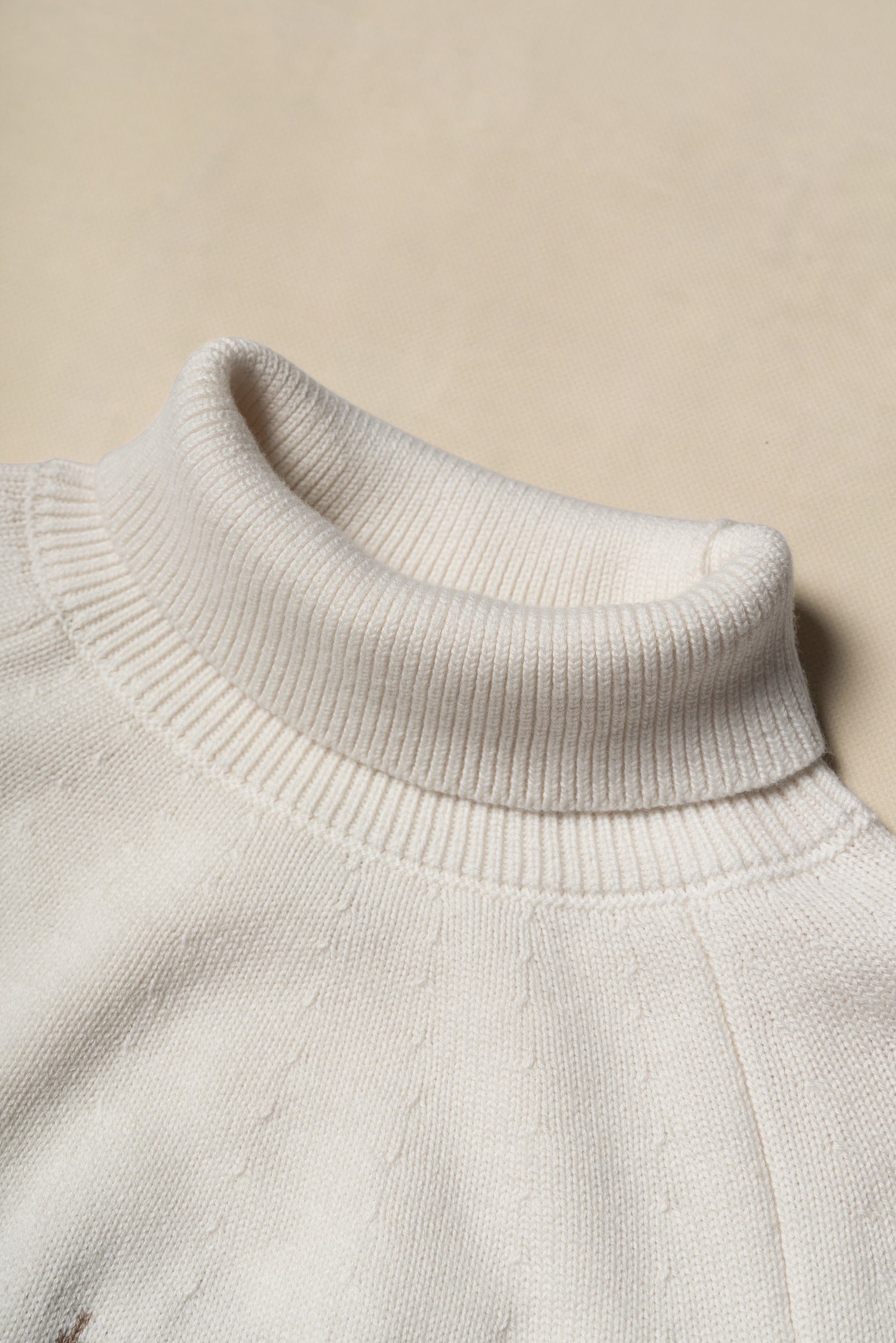 White Navajo Roll Neck Jumper