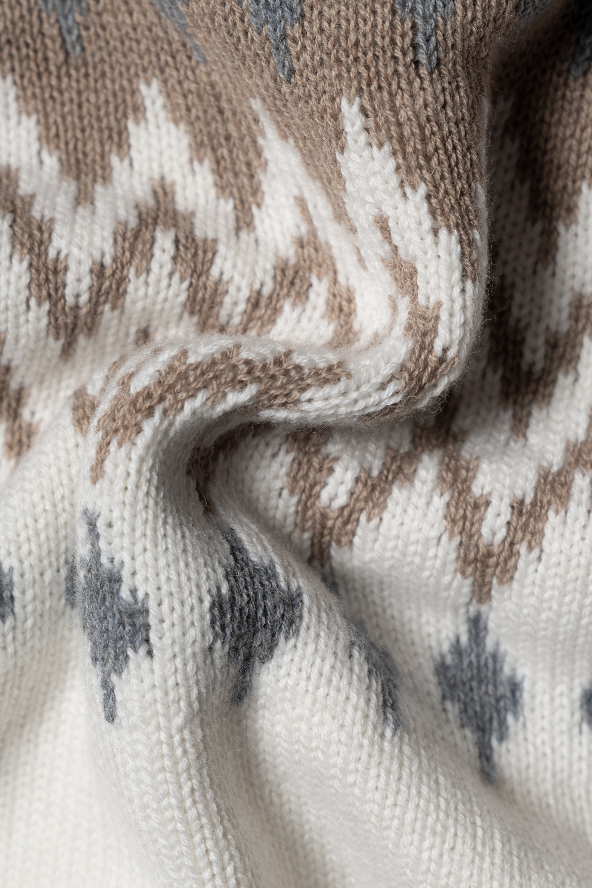 White Navajo Roll Neck Jumper