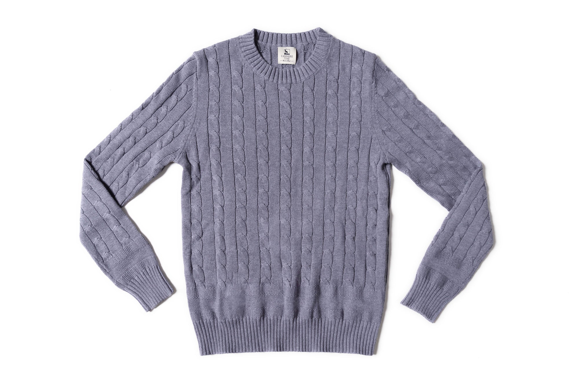 Violet Crew Neck Cable Knit Jumper