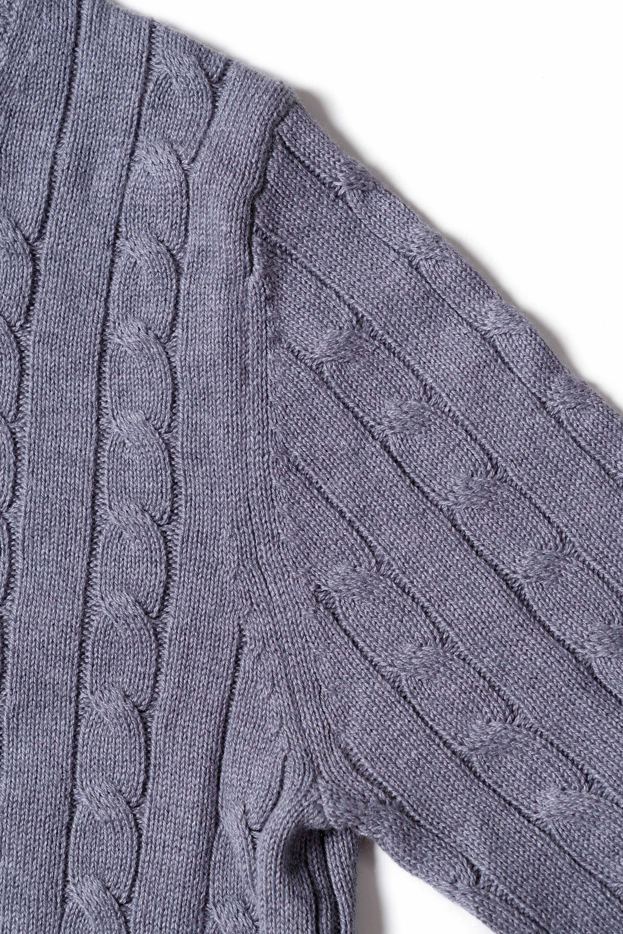 Violet Crew Neck Cable Knit Jumper