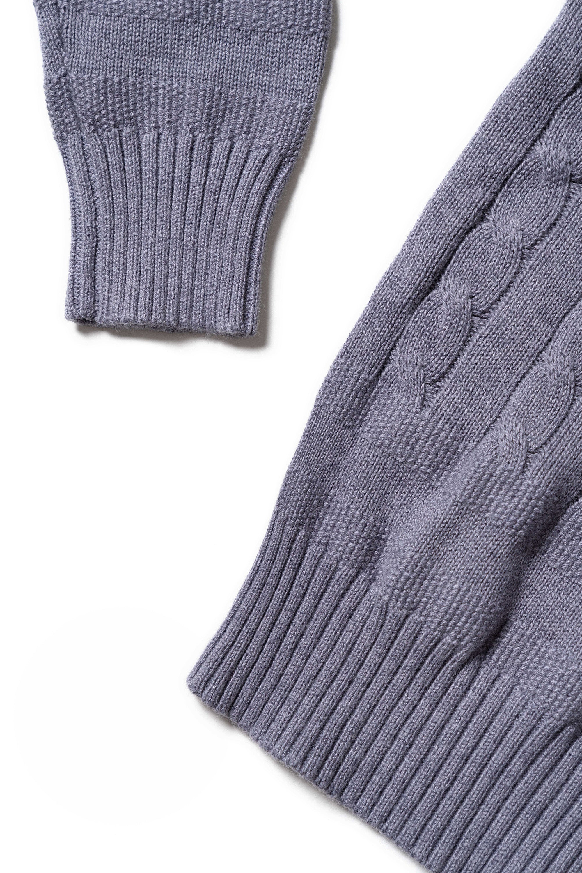 Violet Crew Neck Cable Knit Jumper