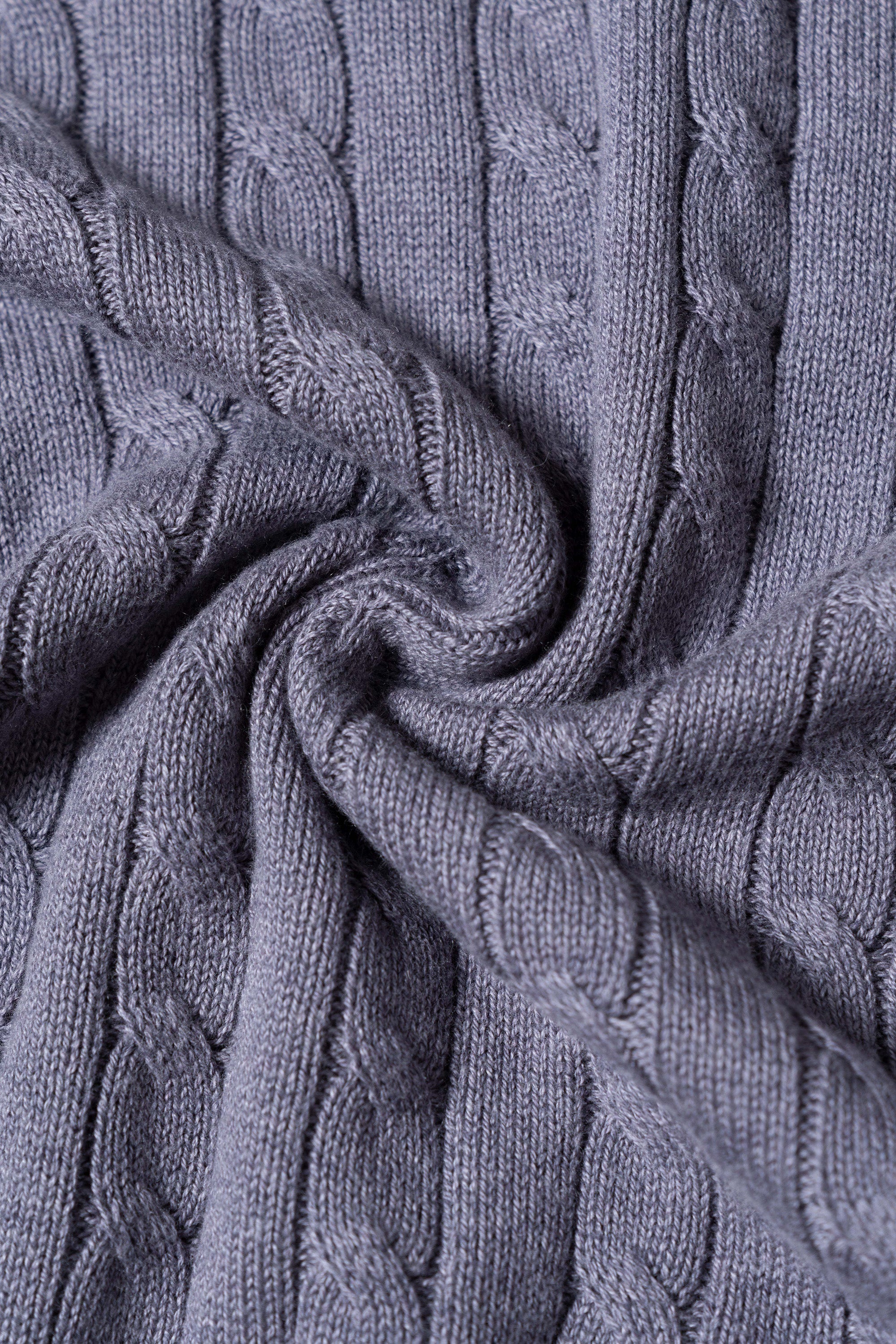 Violet Crew Neck Cable Knit Jumper