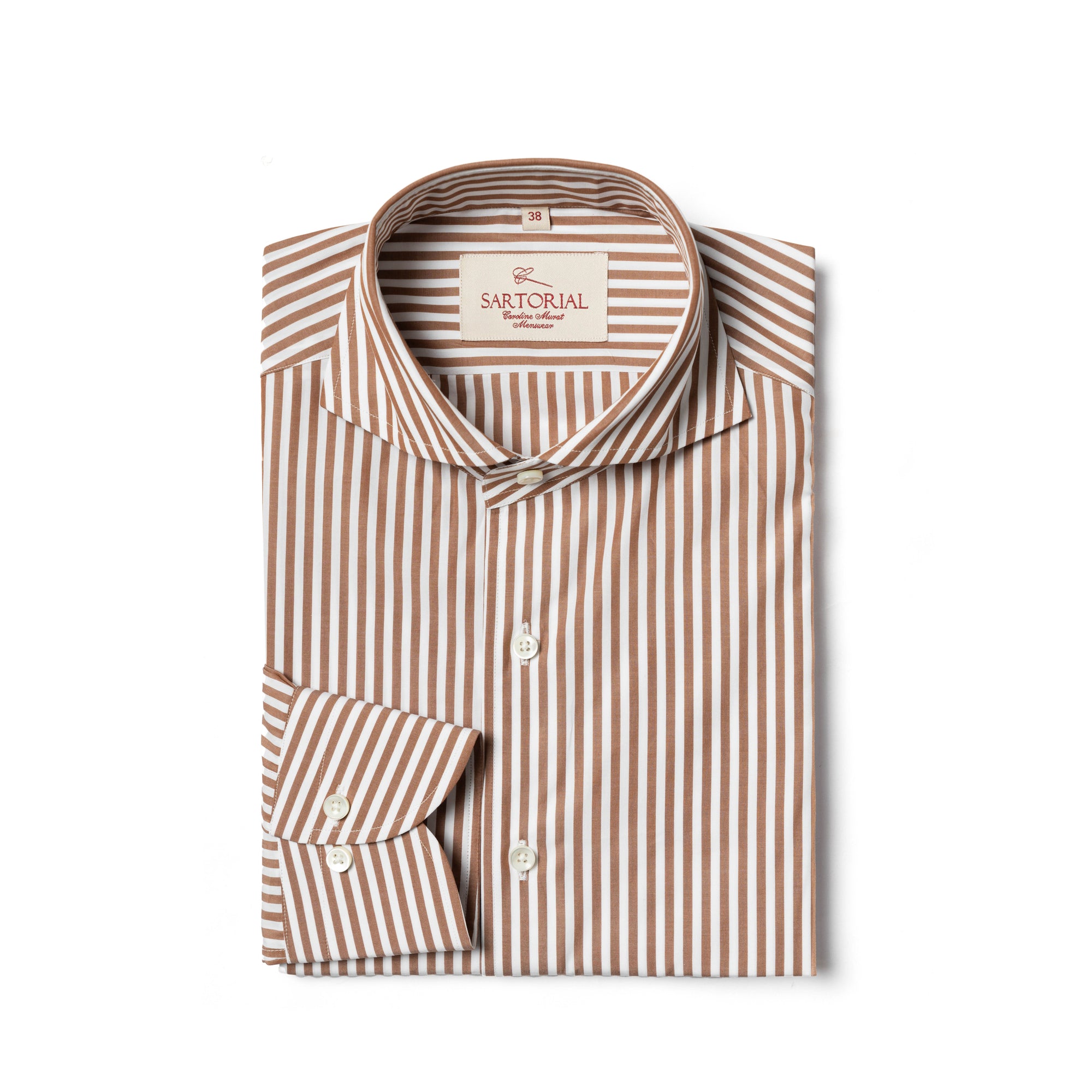 MTO Brown Stripe Cotton Shirt