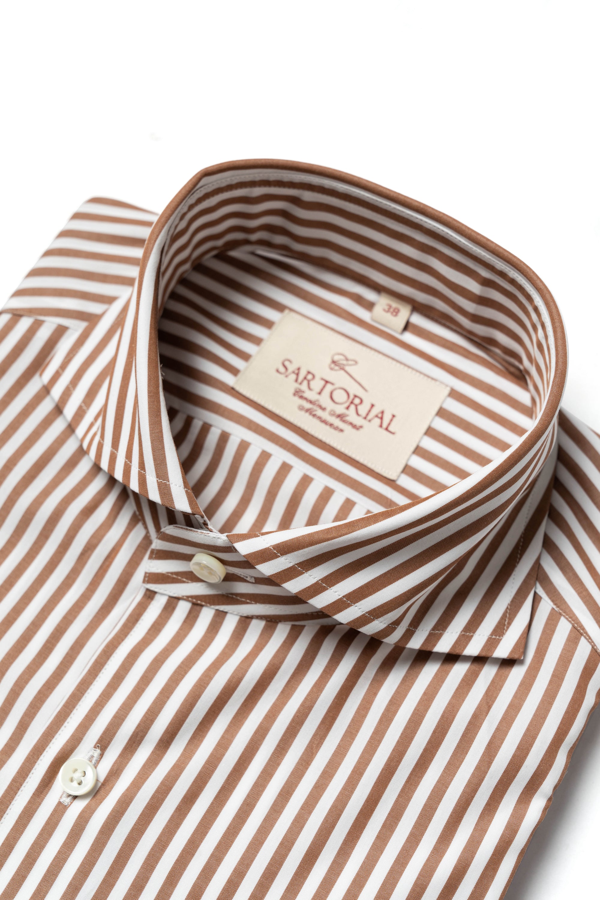 MTO Brown Stripe Cotton Shirt