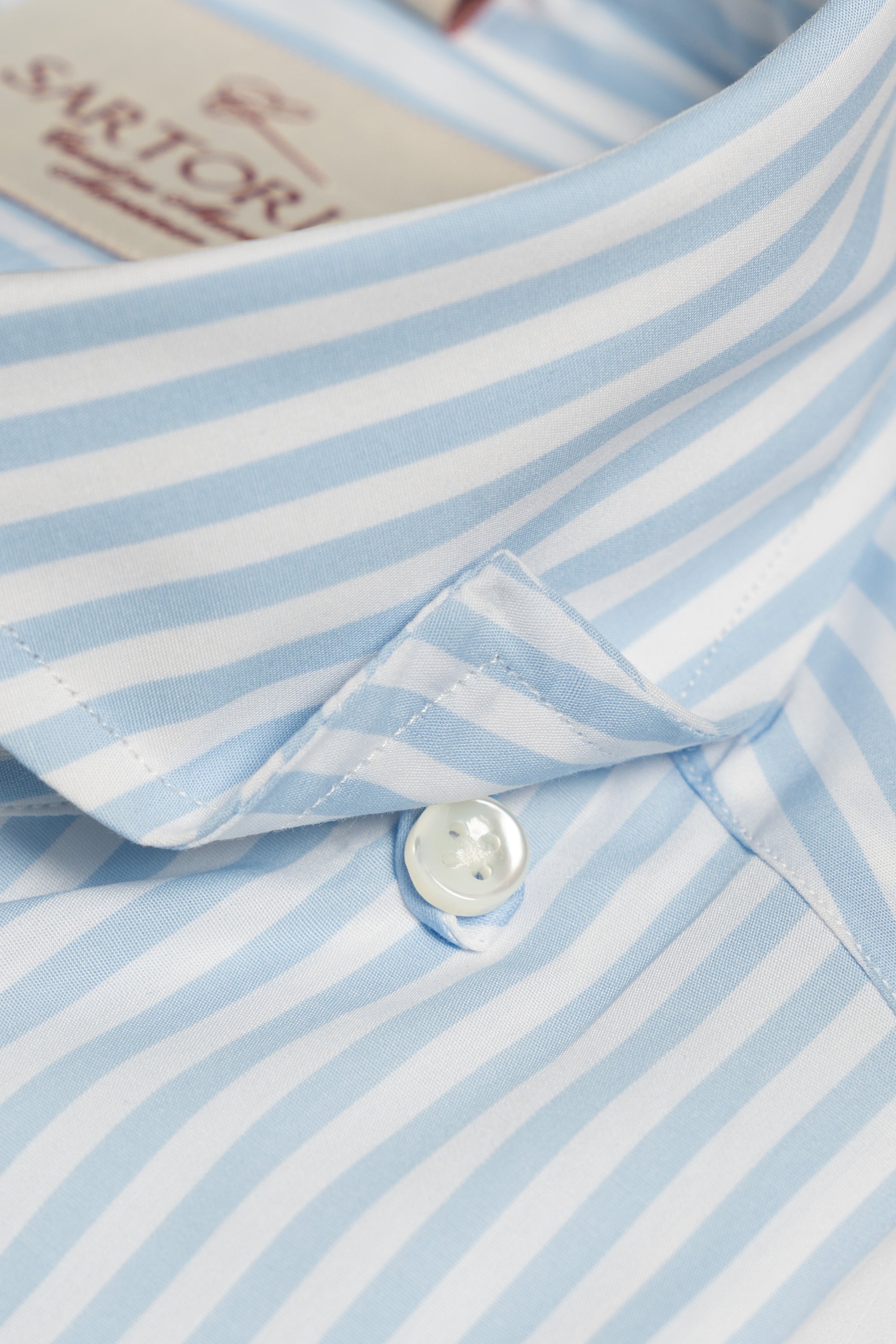 MTO Pale Blue Stripe Cotton Shirt