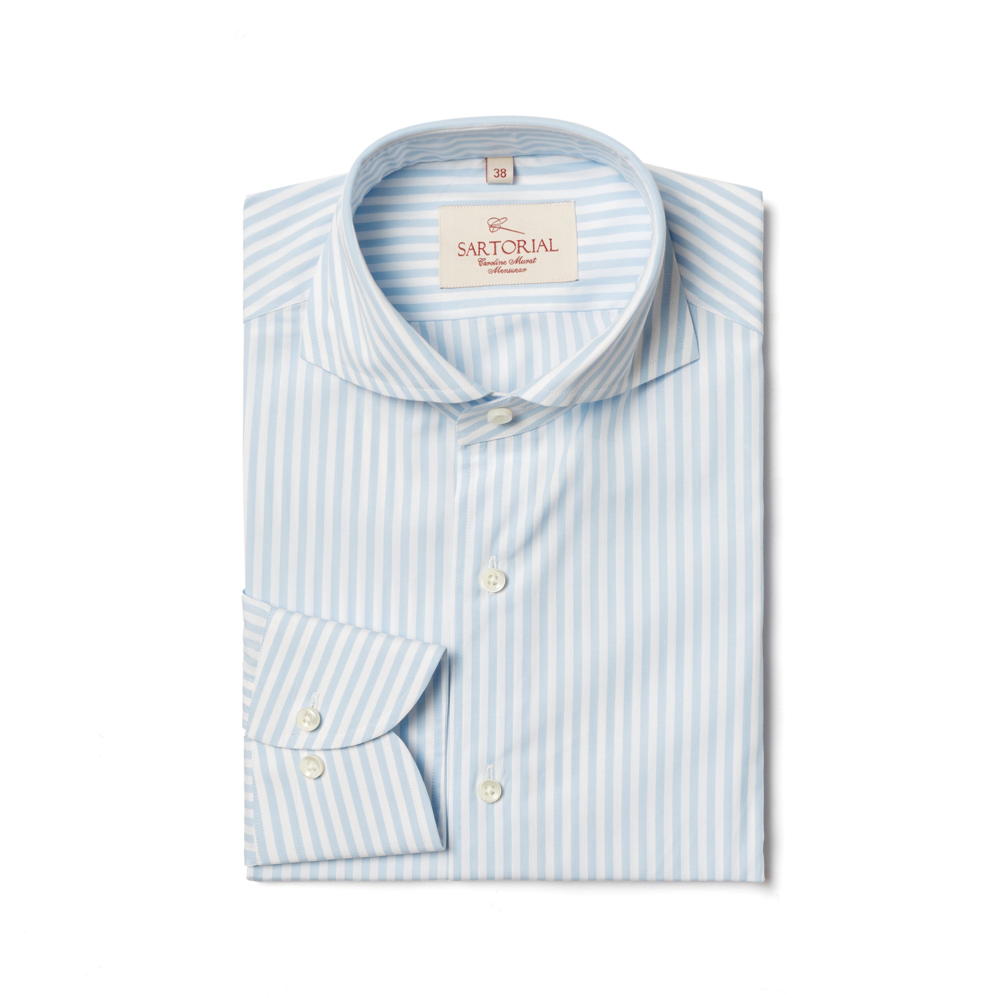 MTO Pale Blue Stripe Cotton Shirt