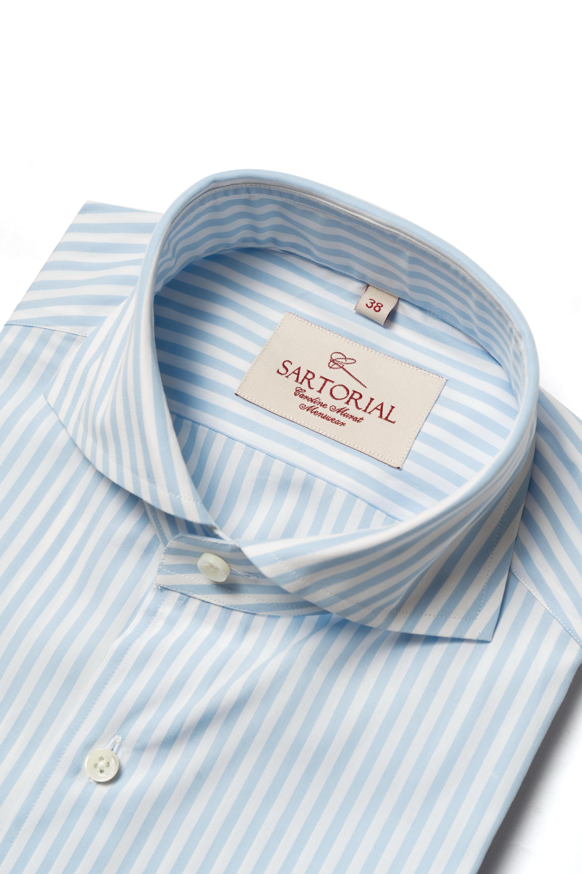 MTO Pale Blue Stripe Cotton Shirt