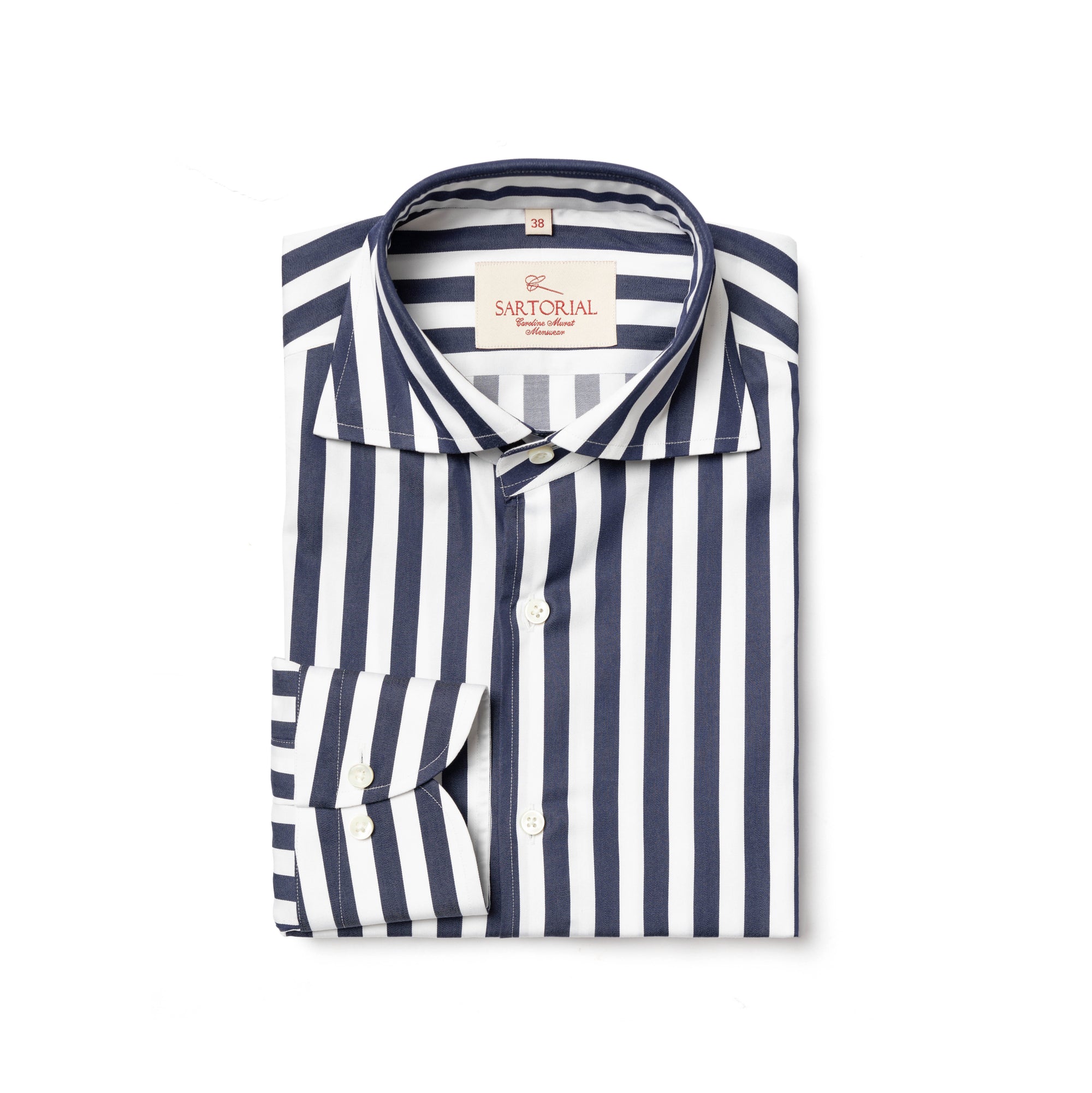 MTO Navy Stripe Cotton Shirt